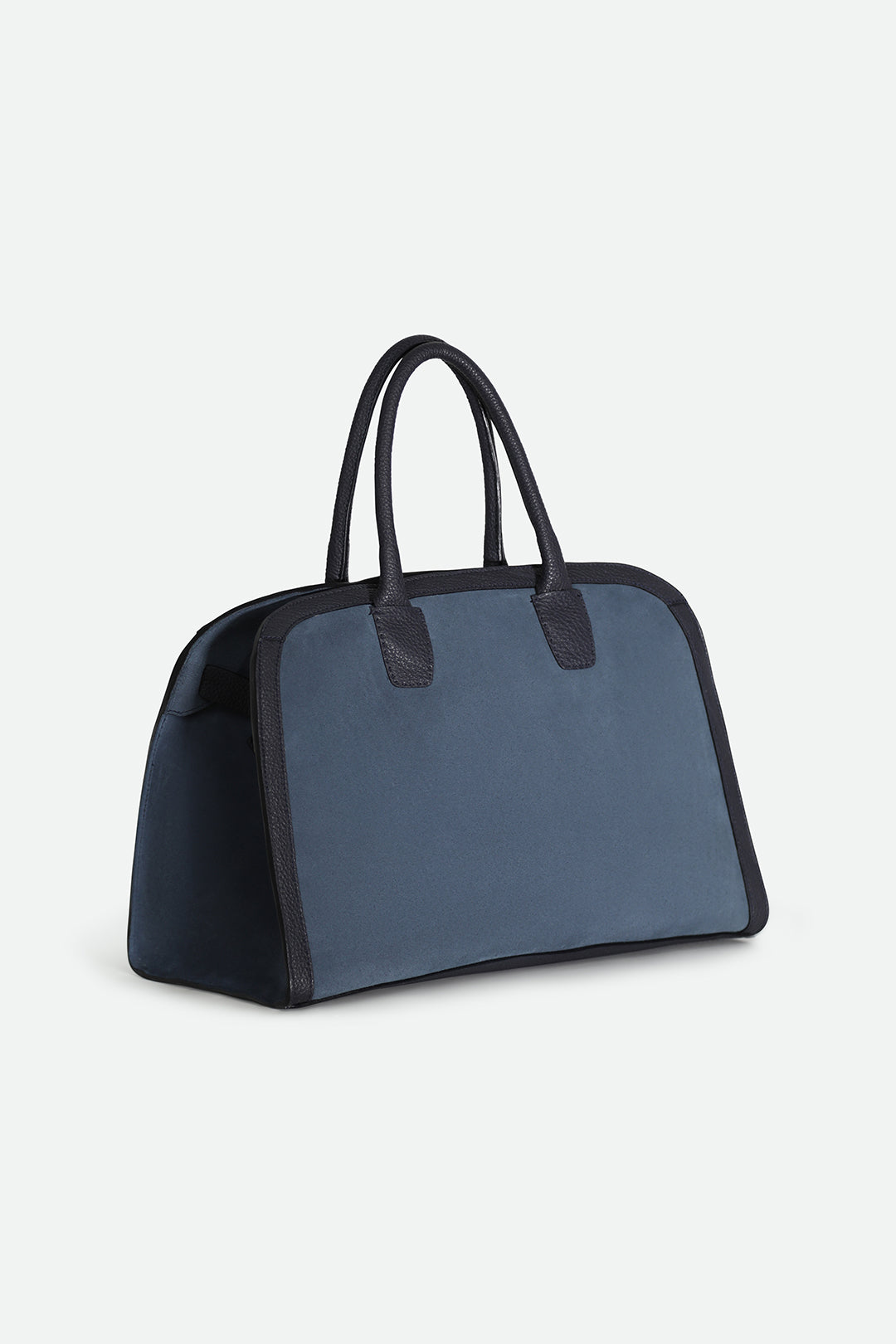 ARDEN HANDBAG IN ITALIAN SUEDE NAVY TRIM