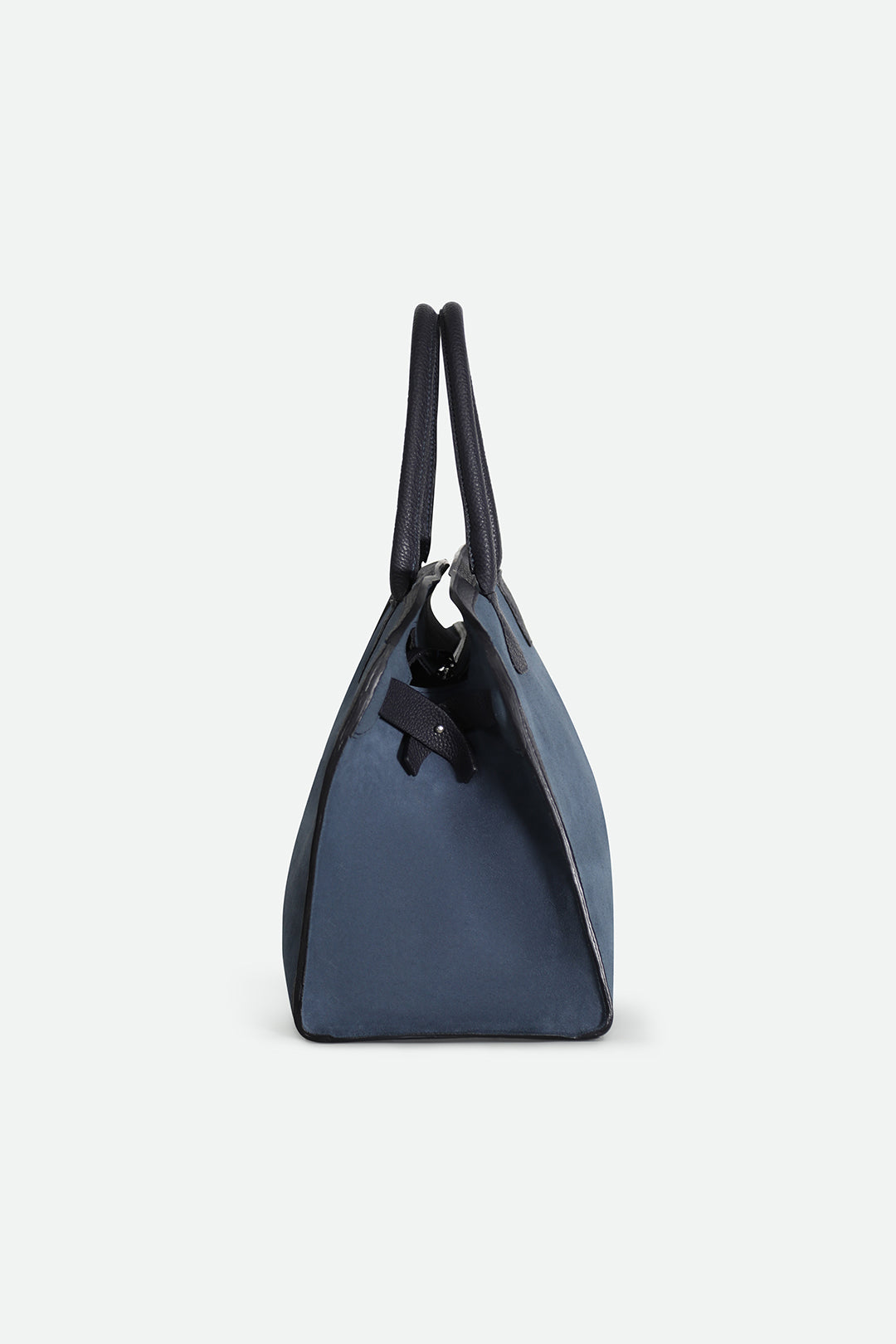 ARDEN HANDBAG IN ITALIAN SUEDE NAVY TRIM