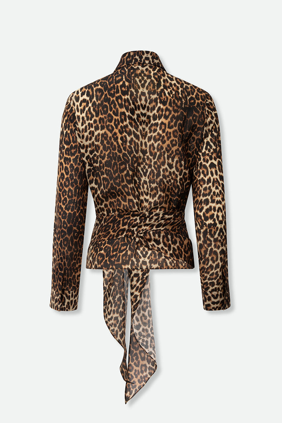 TORINO WRAP SHIRT IN SILK CREPE LEOPARD