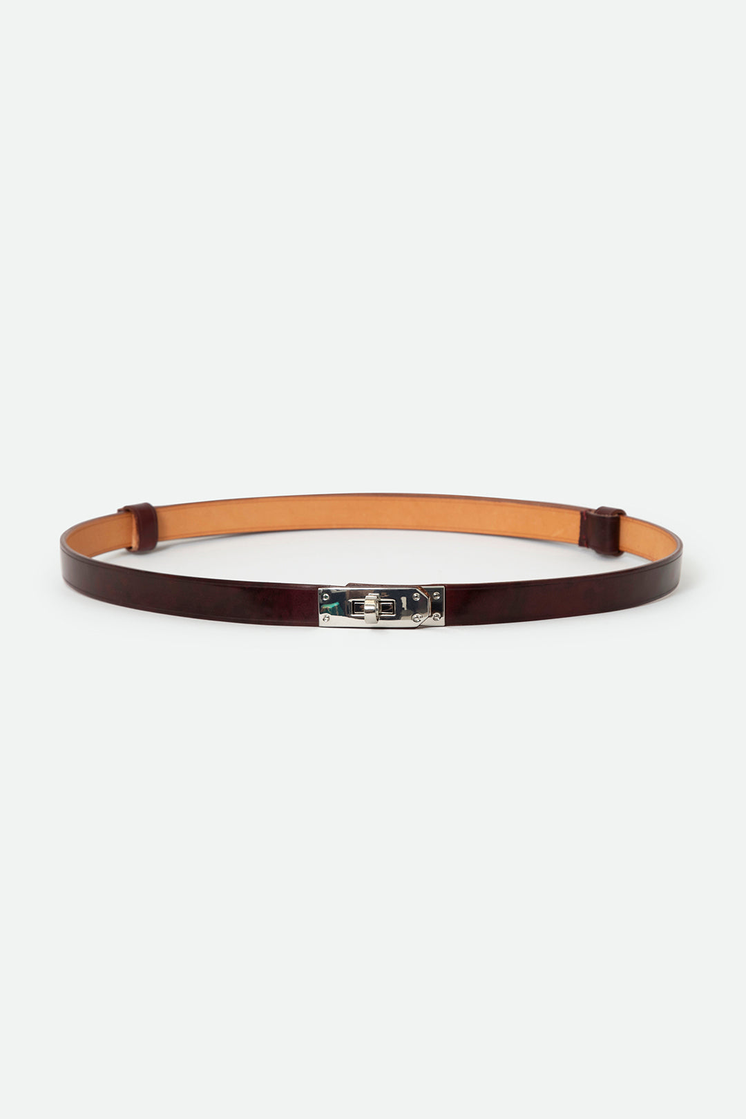BENOIR BELT IN CORDOVON LEATHER BURGUNDY