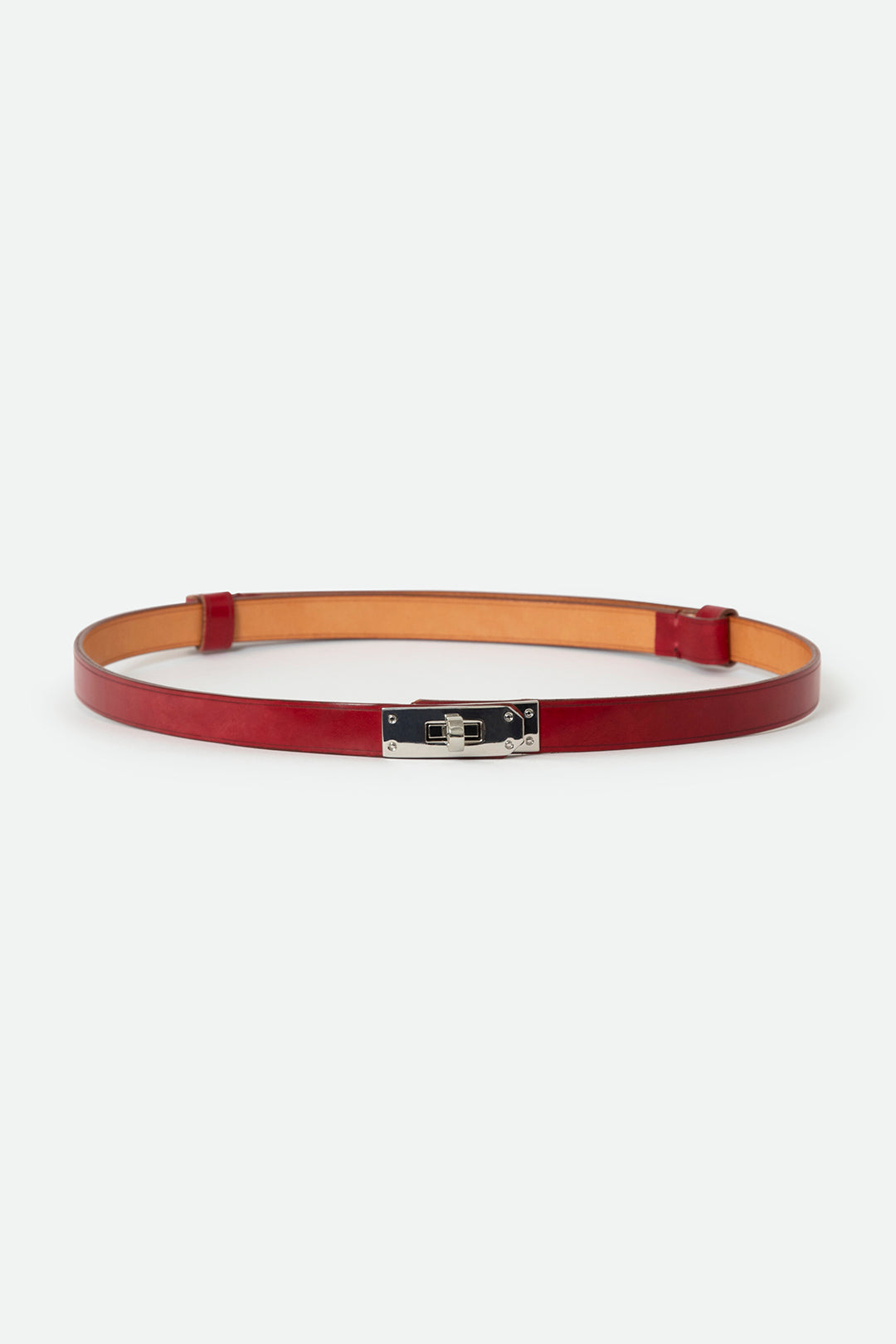 BENOIR BELT IN CORDOVON LEATHER RED