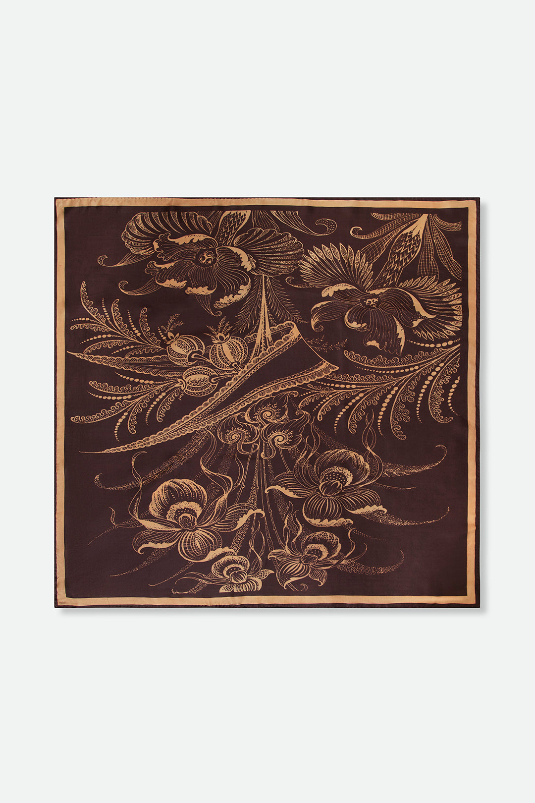 SILK TWILL SQUARE SCARF IN BAROQUE BLOOM