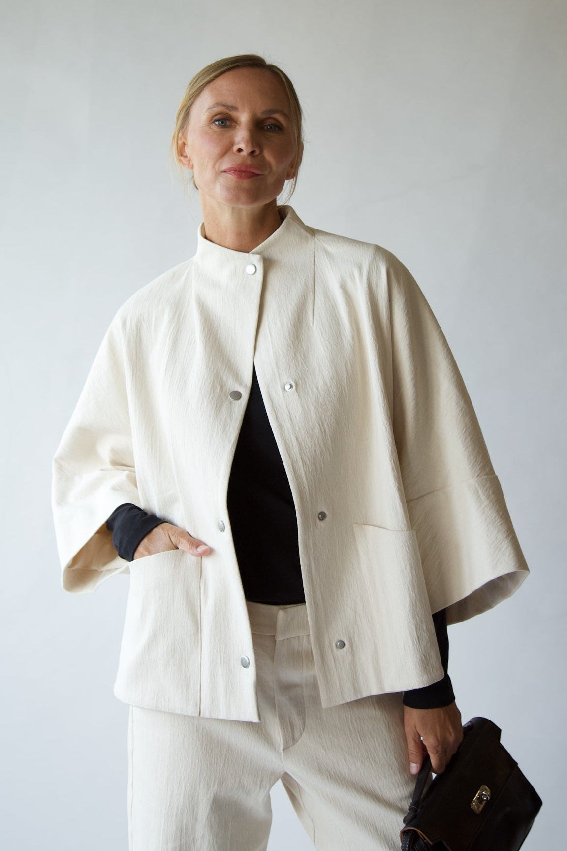 VALE JACKET IN ITALIAN COTTON STRETCH CREPE
