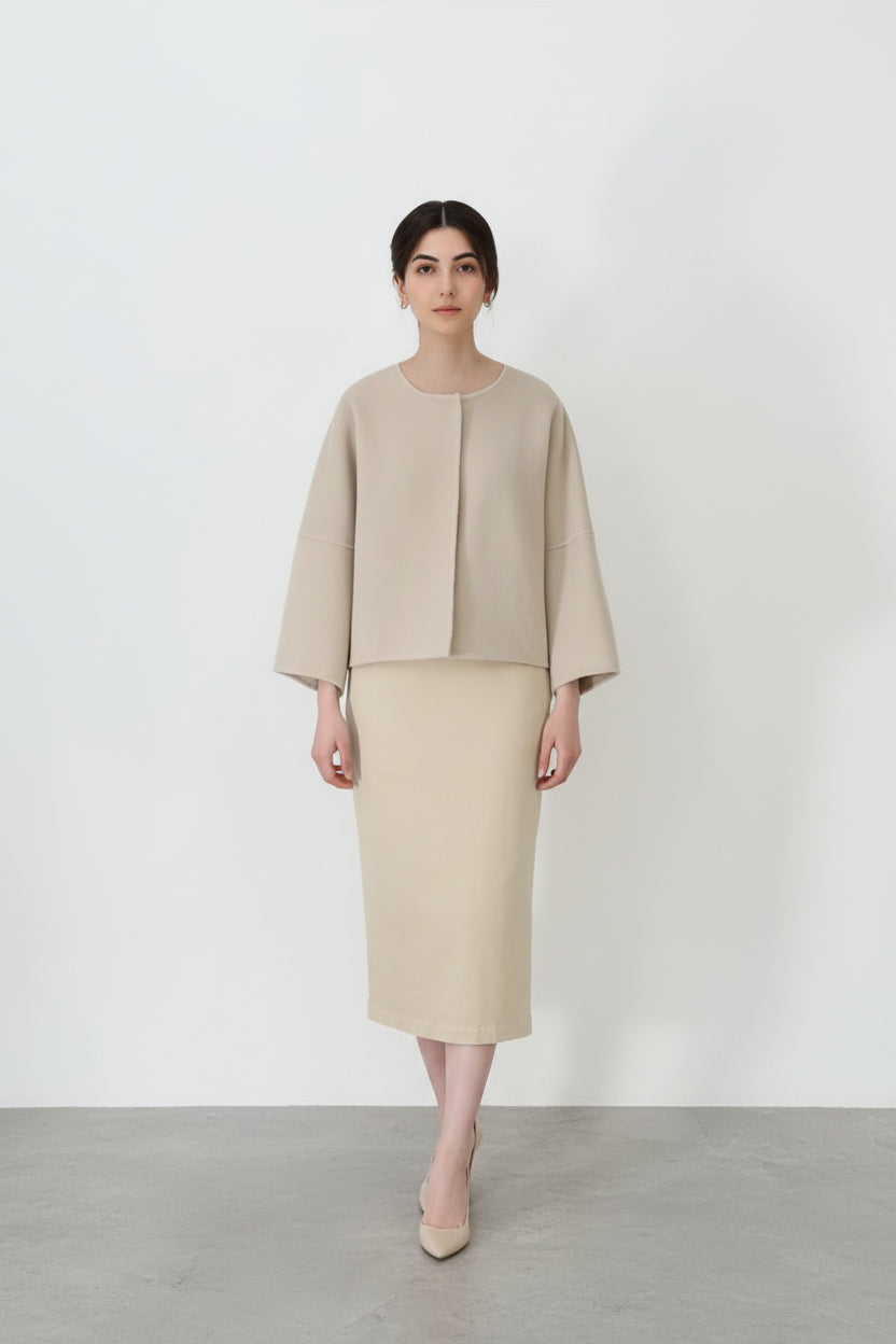 ADELAIDE SNAP JACKET IN DOUBLE FACE CASHMERE WOOL