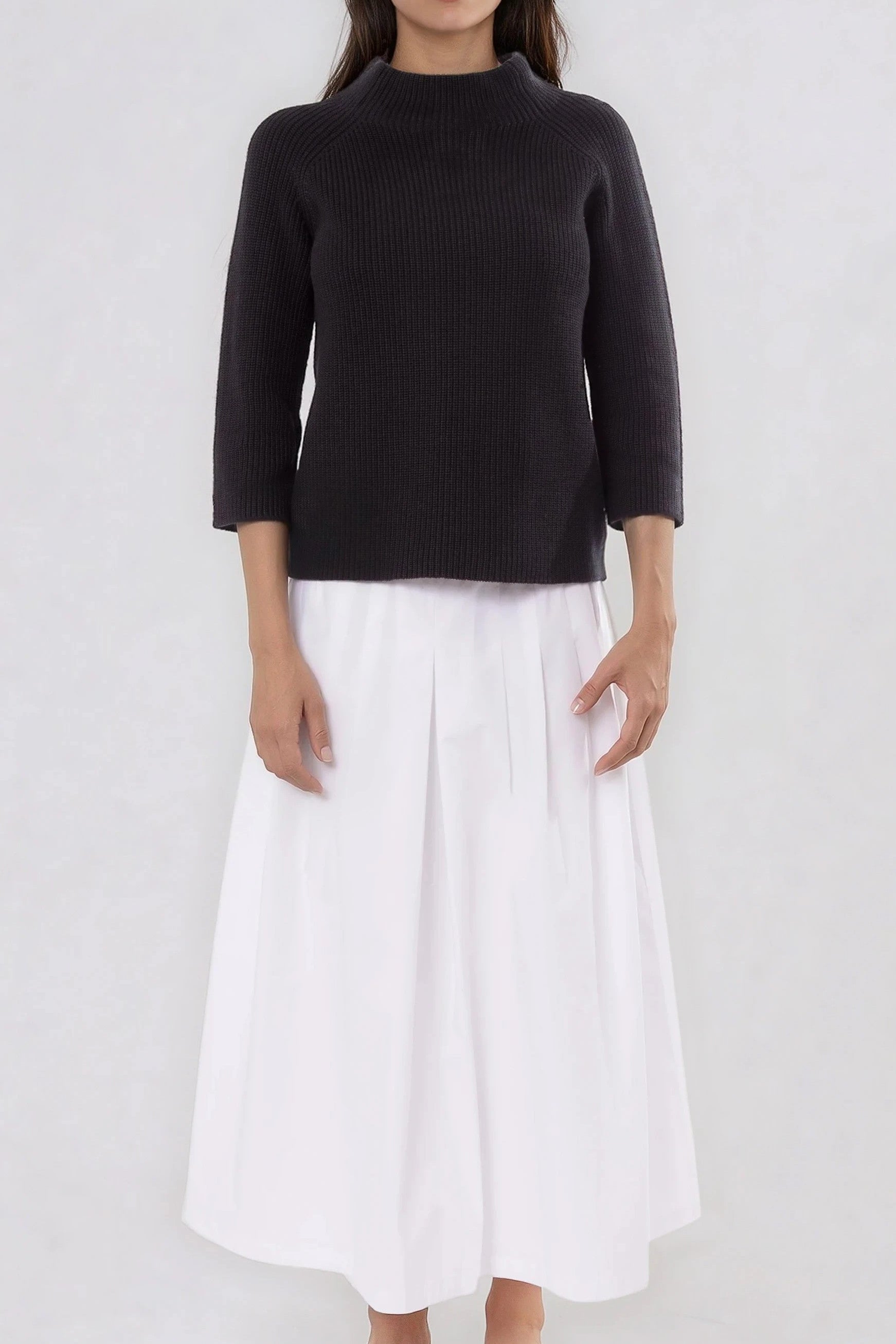 MARELLA MOCKNECK IN ITALIAN COTTON KNIT