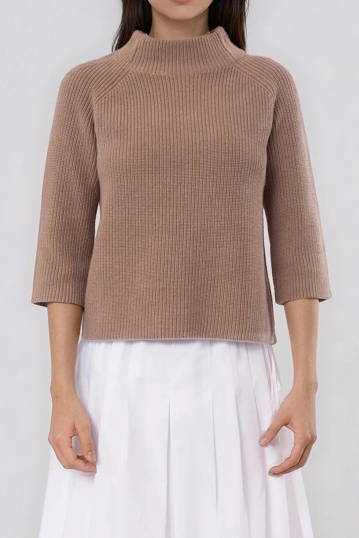 MARELLA MOCKNECK IN ITALIAN COTTON KNIT