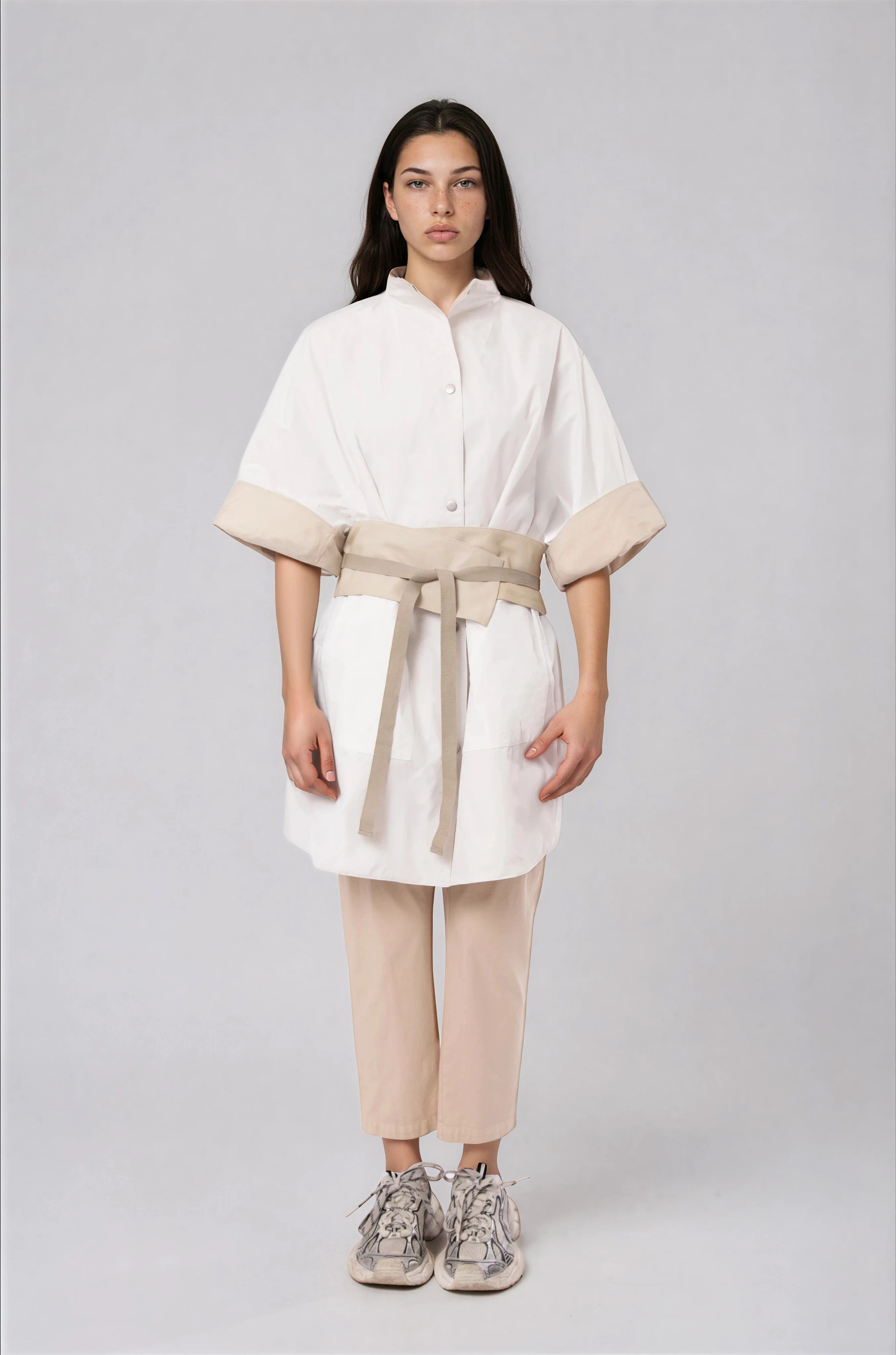 APIRO TIE FRONT KIMONO BELT IN LEATHER