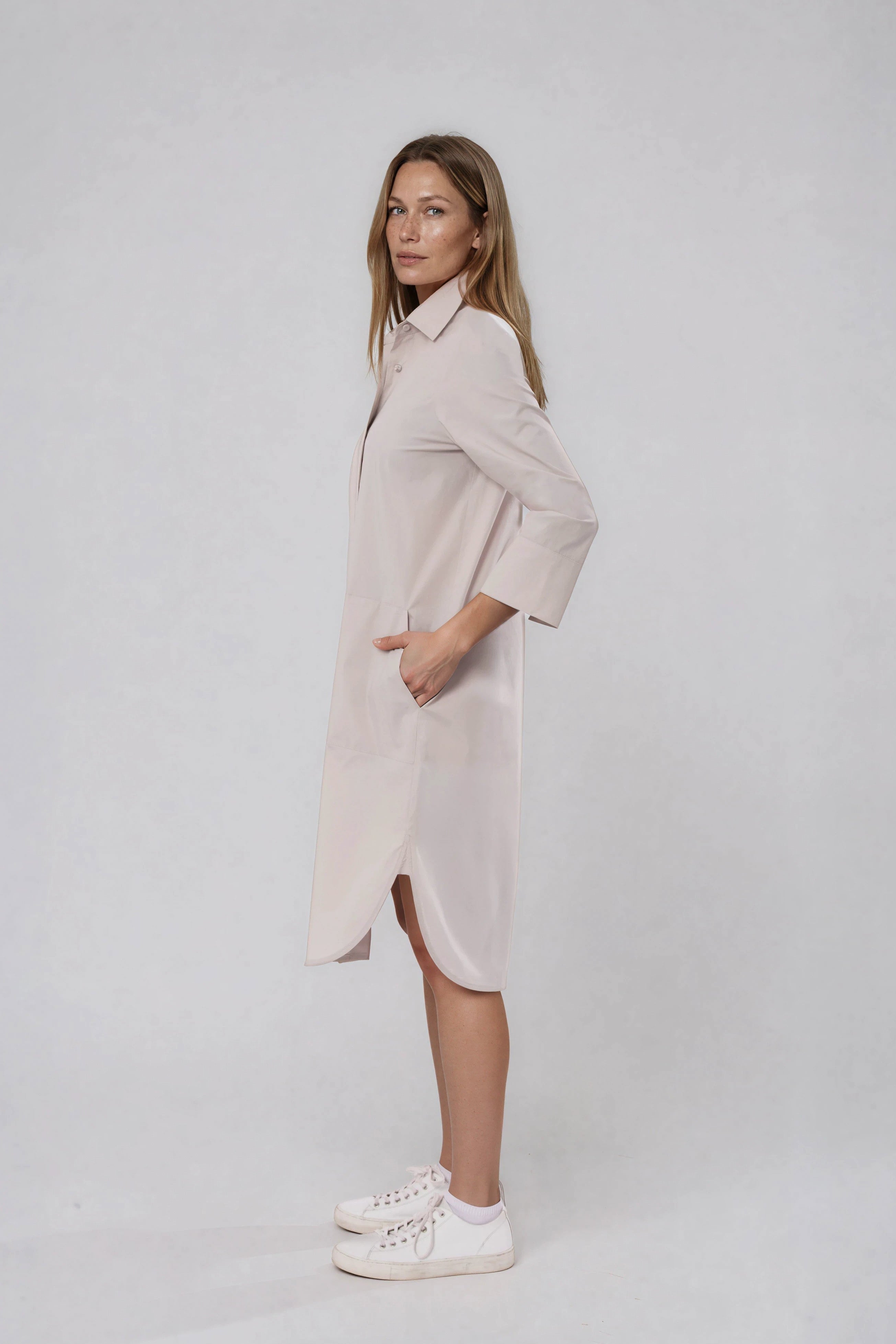 DORIAN DRESS IN ITALIAN FINE STRETCH COTTON