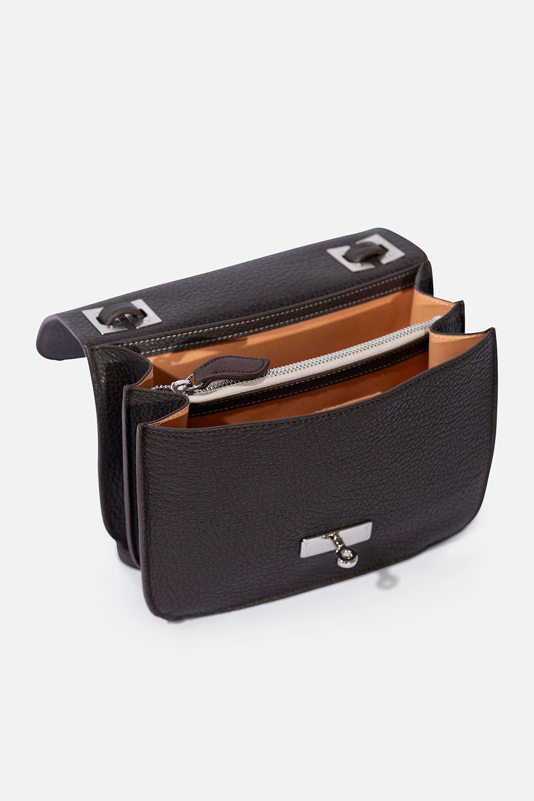 BEXLEY SHOULDER BAG IN ITALIAN LEATHER DARK CHOCOLATE BROWN