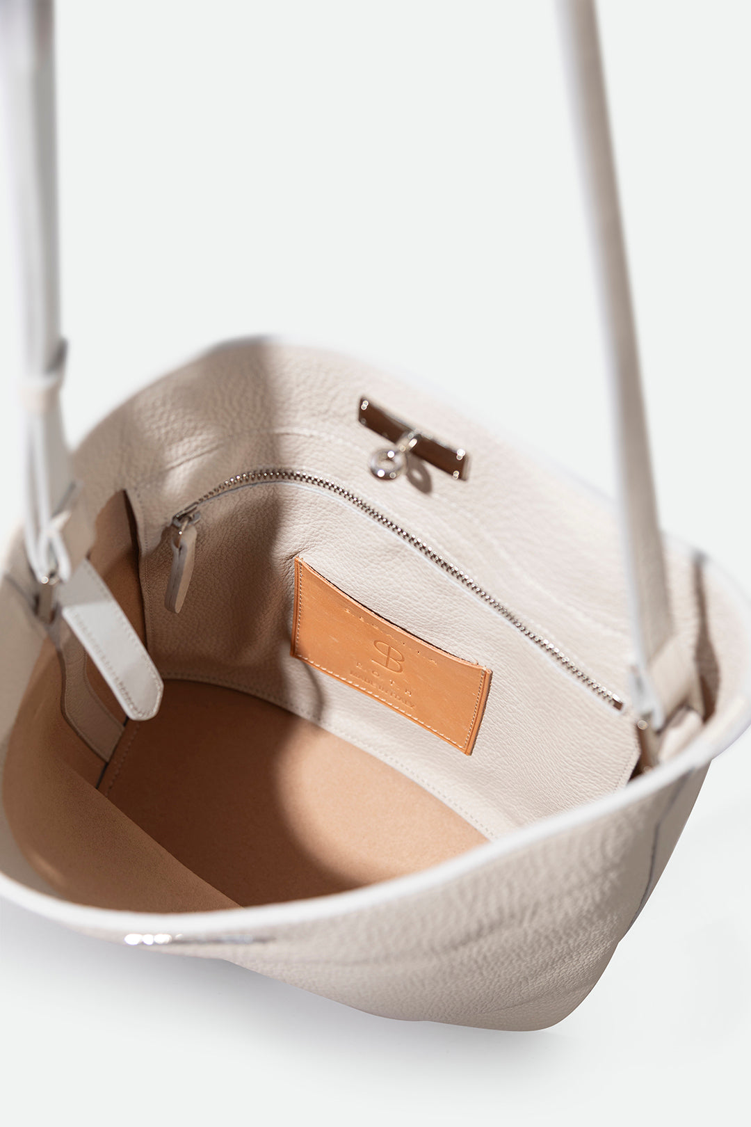 BRESCIA BAG IN ITALIAN LEATHER BUTTER WHITE
