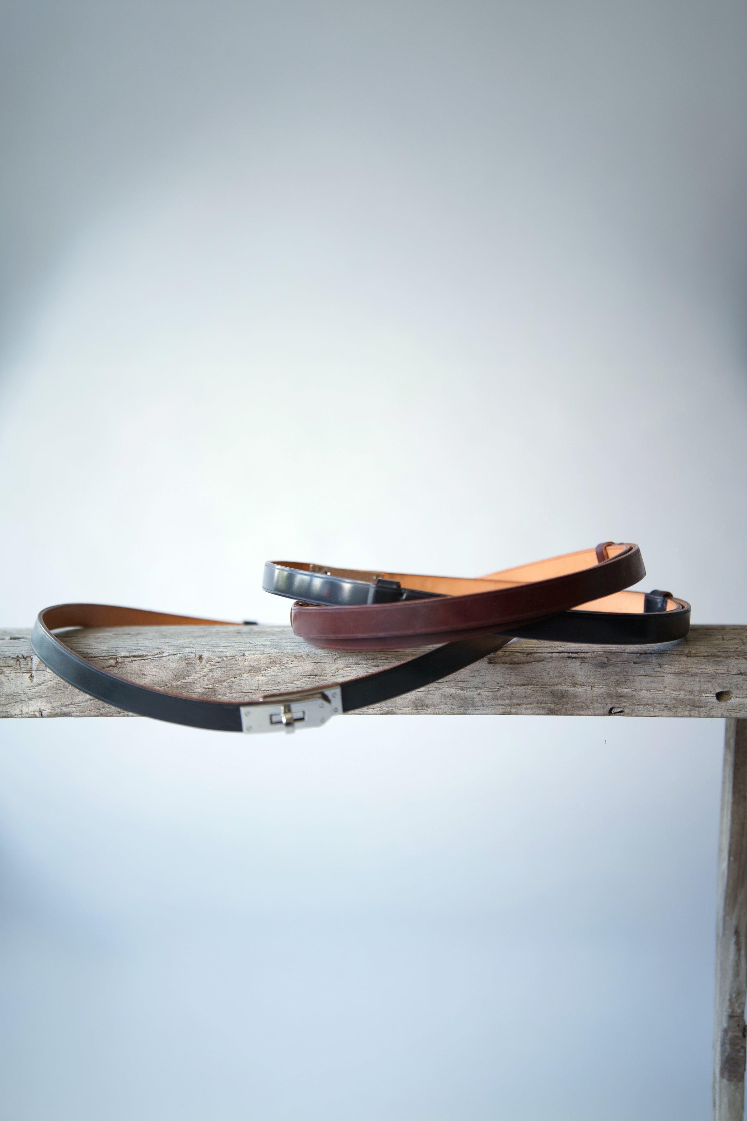 BENOIR BELT IN CORDOVON LEATHER MAHOGANY