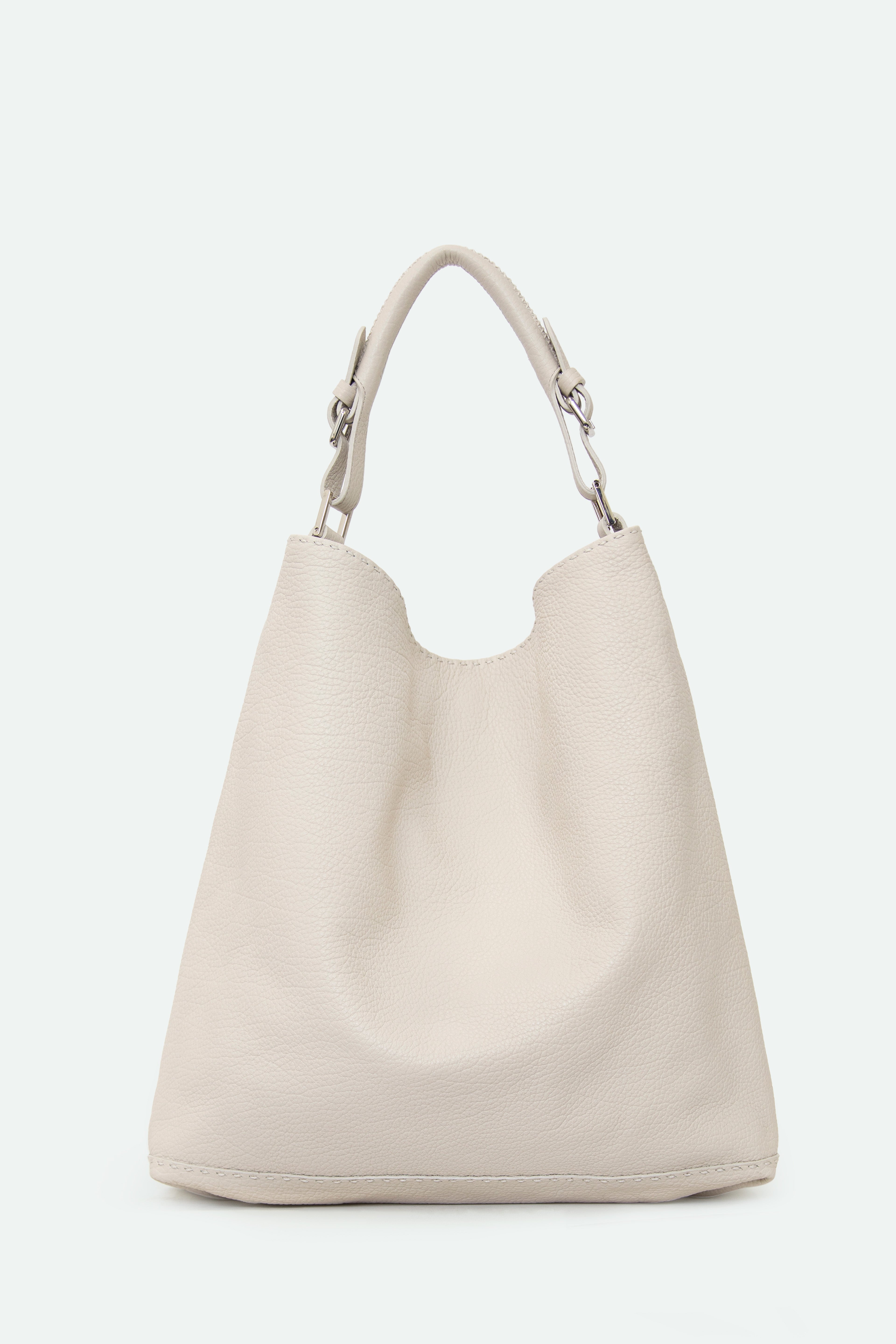 BASTIAN BAG IN FRENCH CALFSKIN BUTTER WHITE
