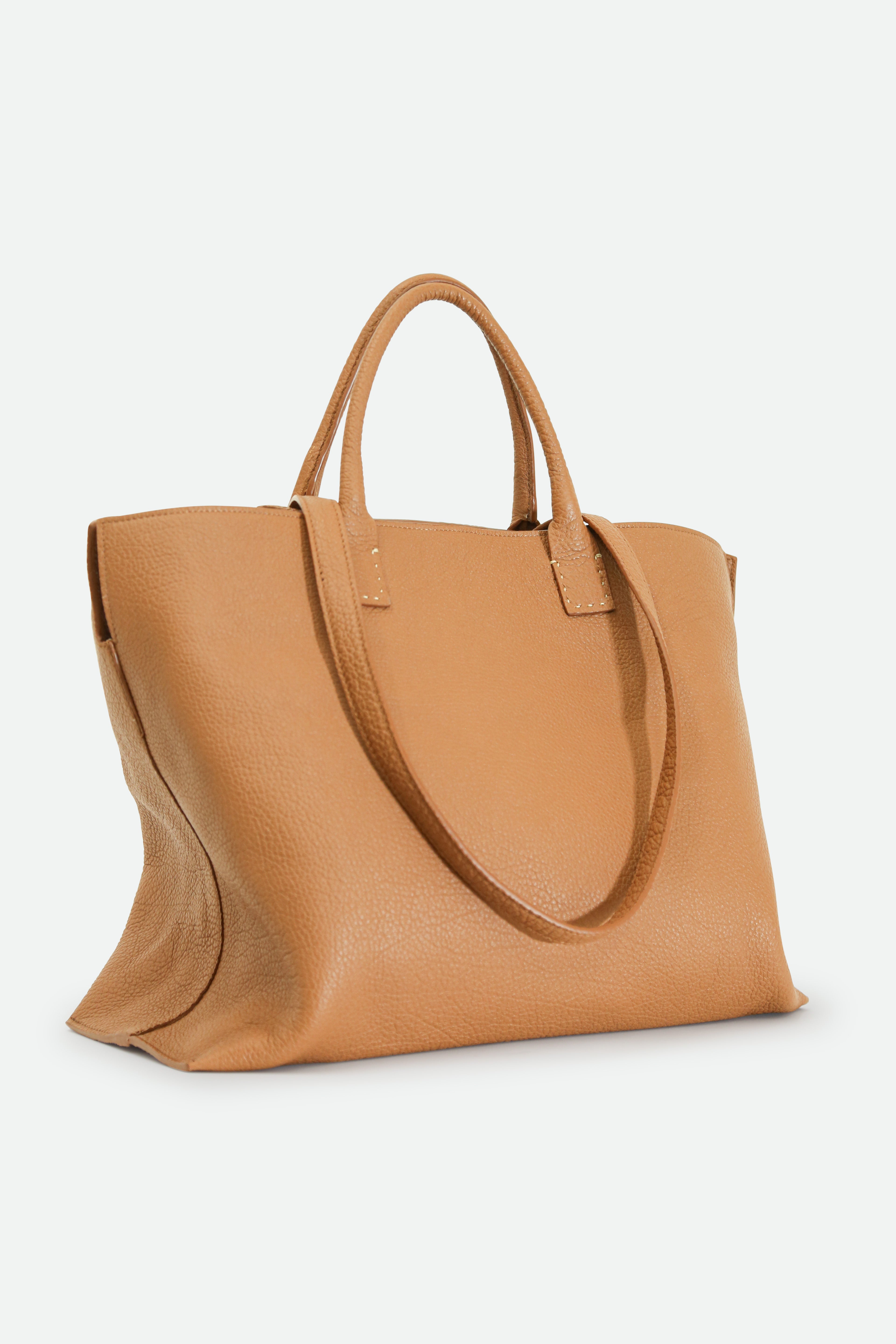 BOLZANO ITALIAN LEATHER LARGE HANDBAG GOLDEN BLONDE