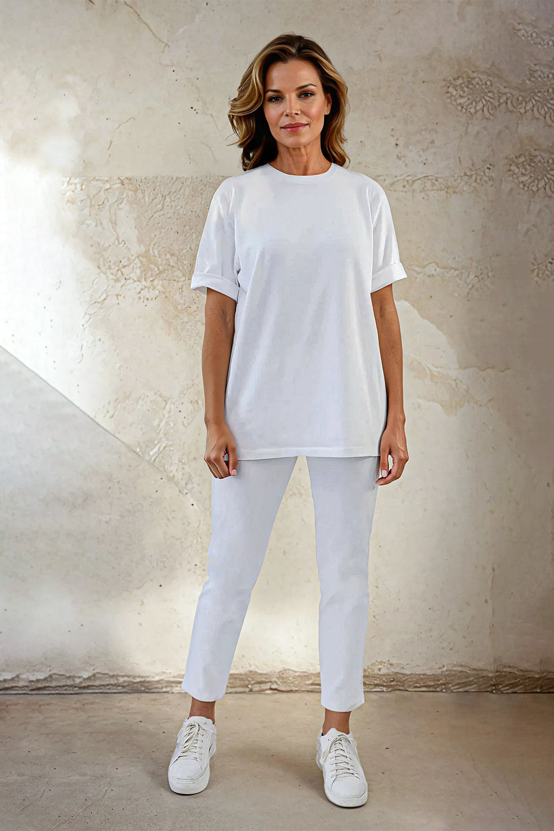 BOYFRIEND CREW T-SHIRT IN PIMA COTTON STRETCH