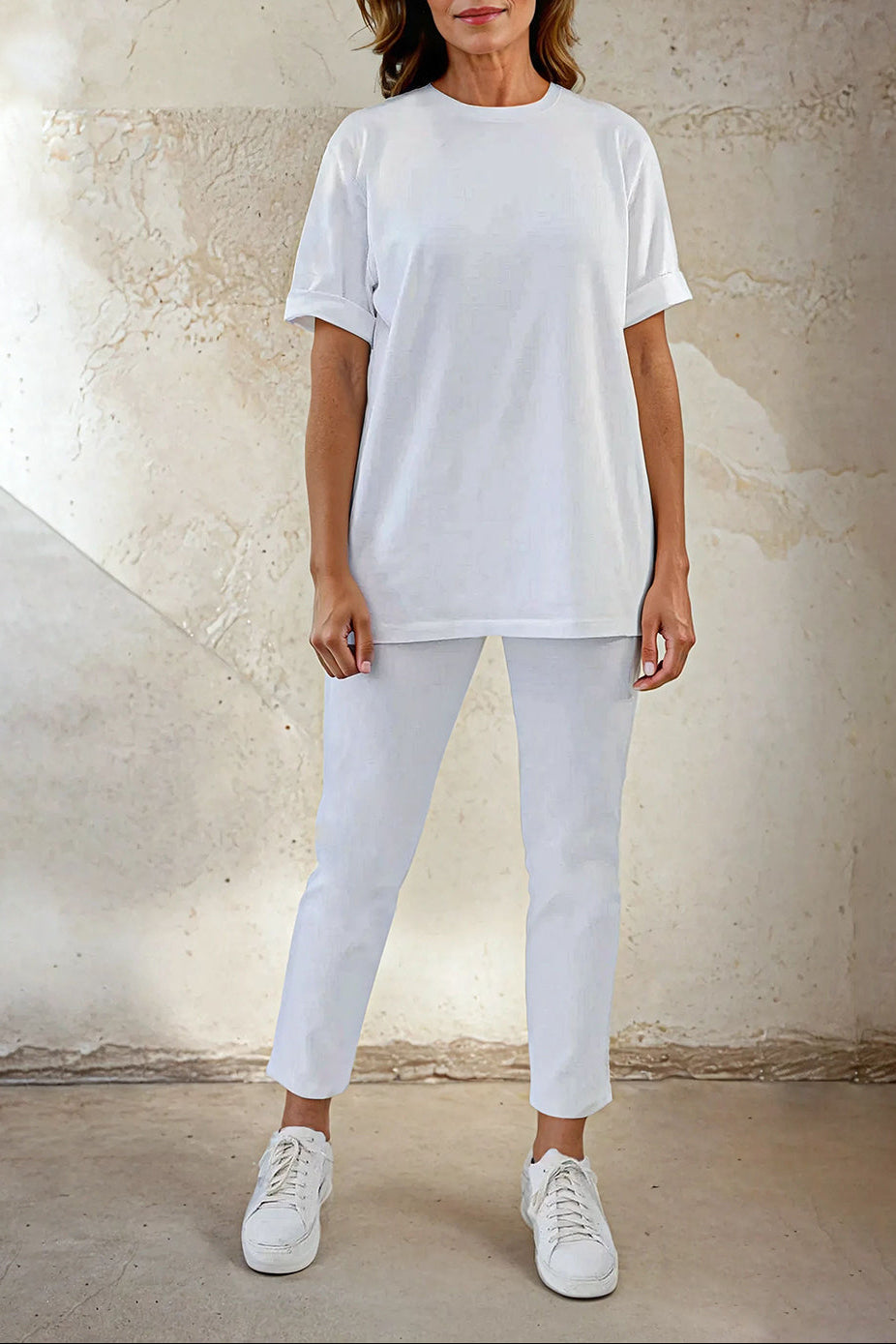 BOYFRIEND CREW T-SHIRT IN PIMA COTTON STRETCH