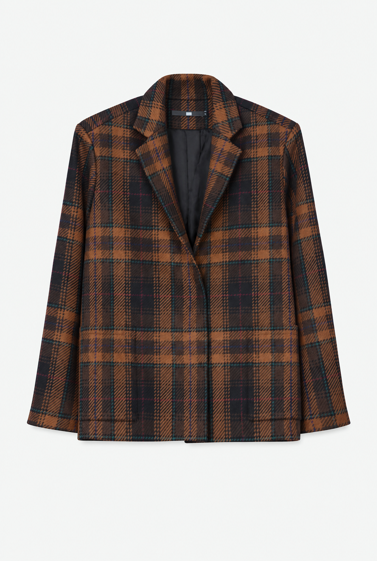 BRUNELLA BLAZER IN ITALIAN CASHMERE WOOL BROWN PLAID