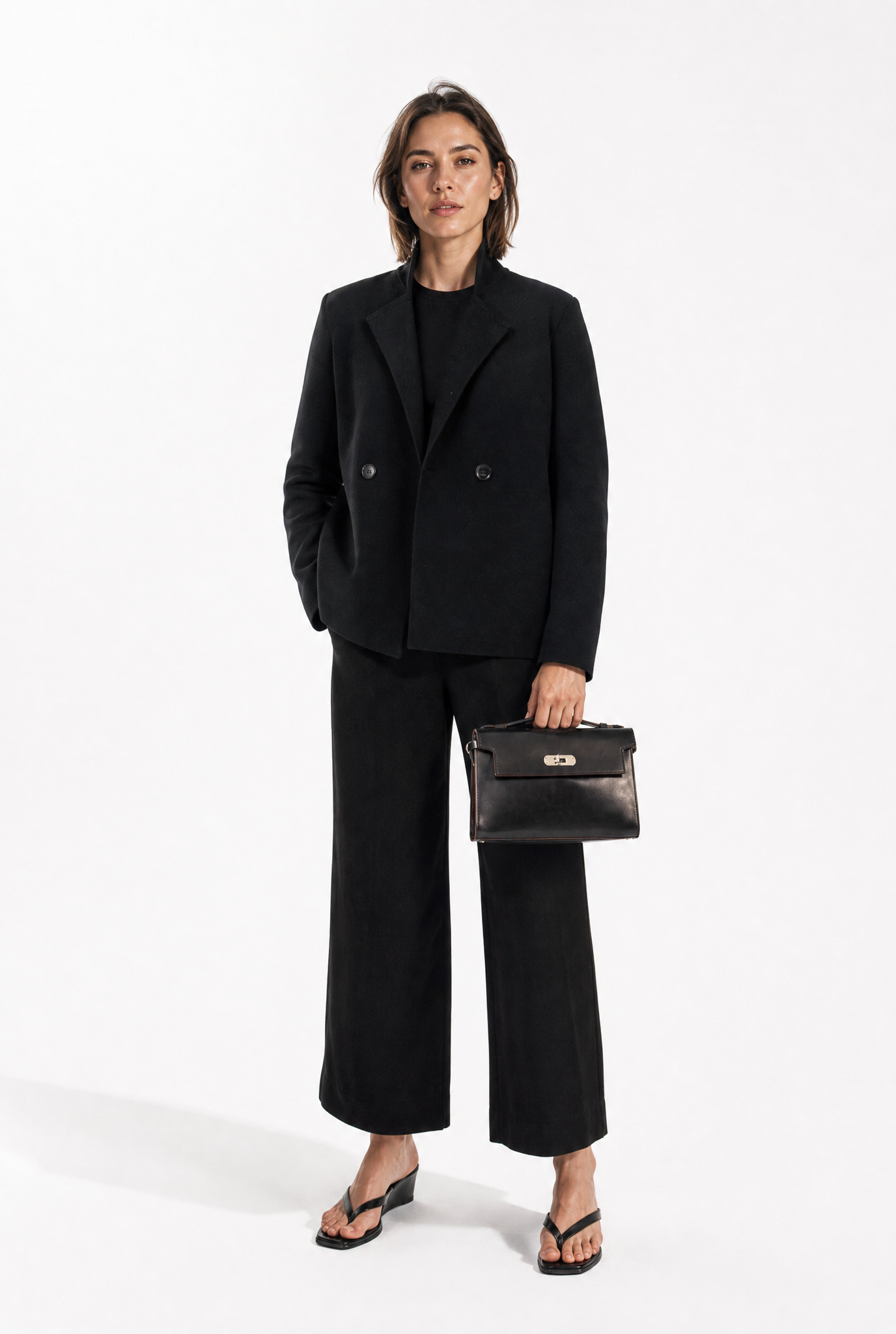 BRISIO DOUBLE BREASTED BLAZER IN ITALIAN COTTON