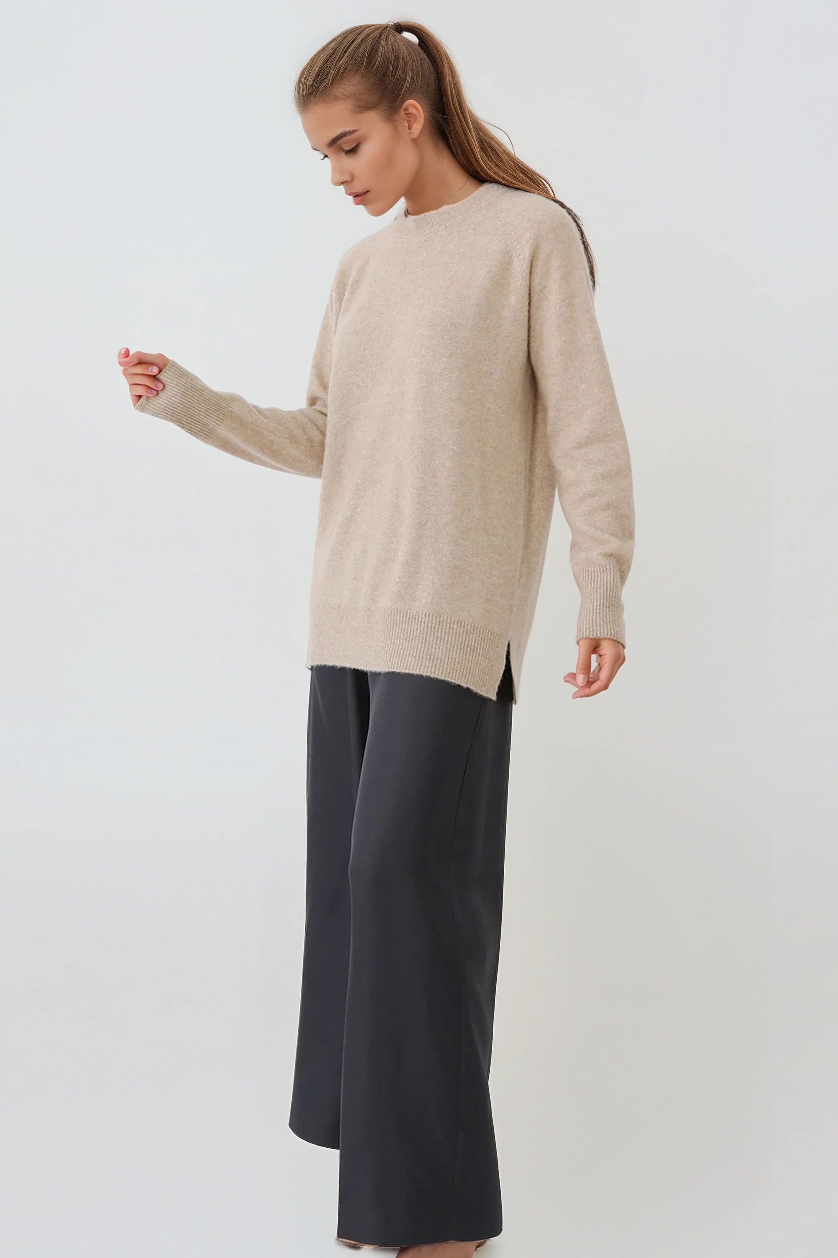 PRIYA SILK TWILL WIDE LEG PANT