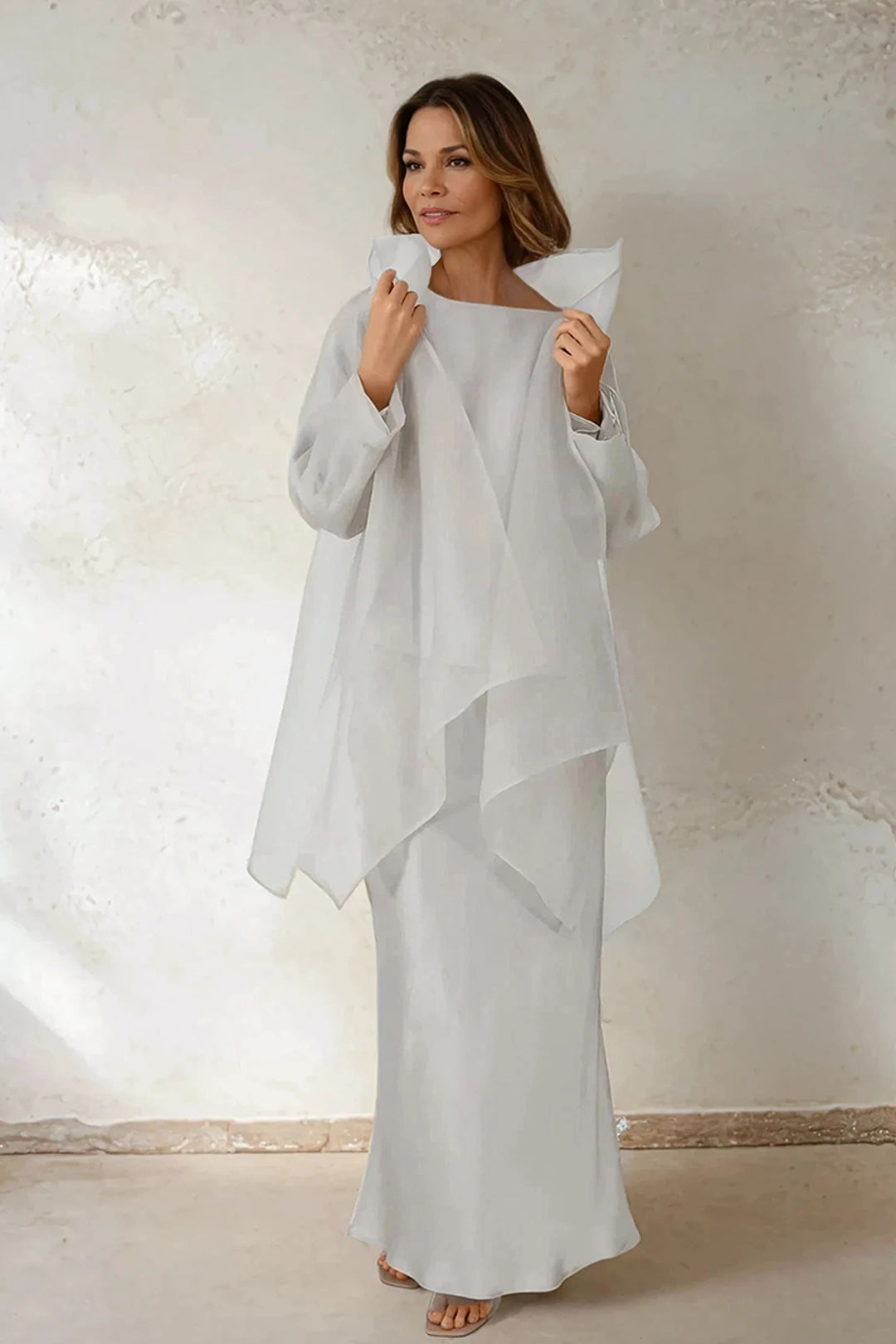 CORTINA IN SILK ORGANZA IN PLATINUM