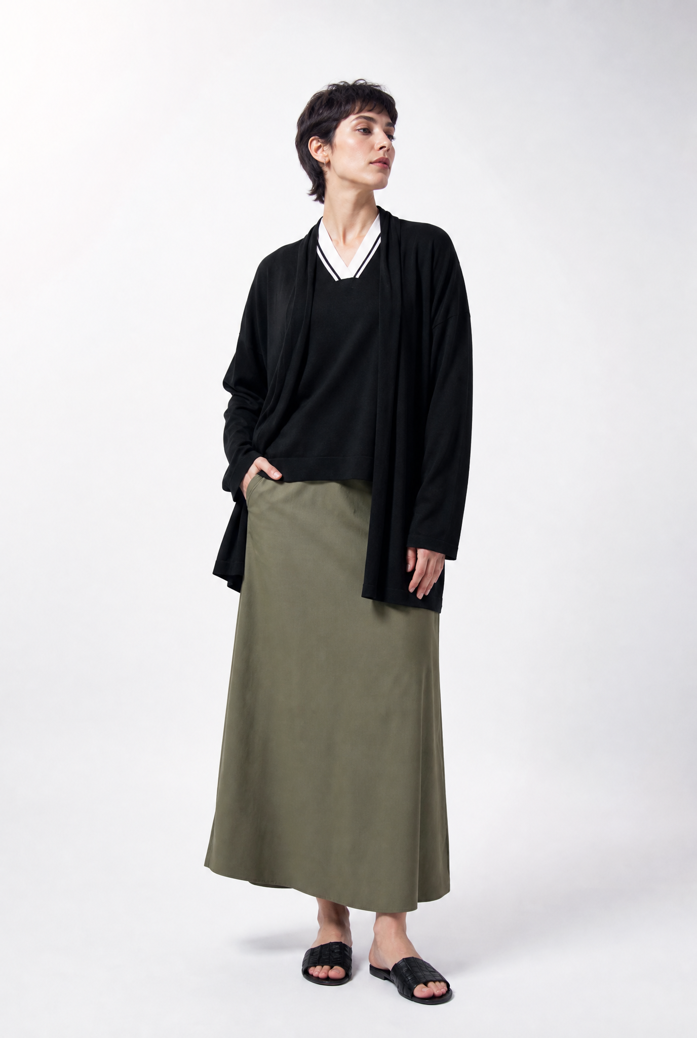 LANEY SKIRT IN ITALIAN FINE STRETCH COTTON