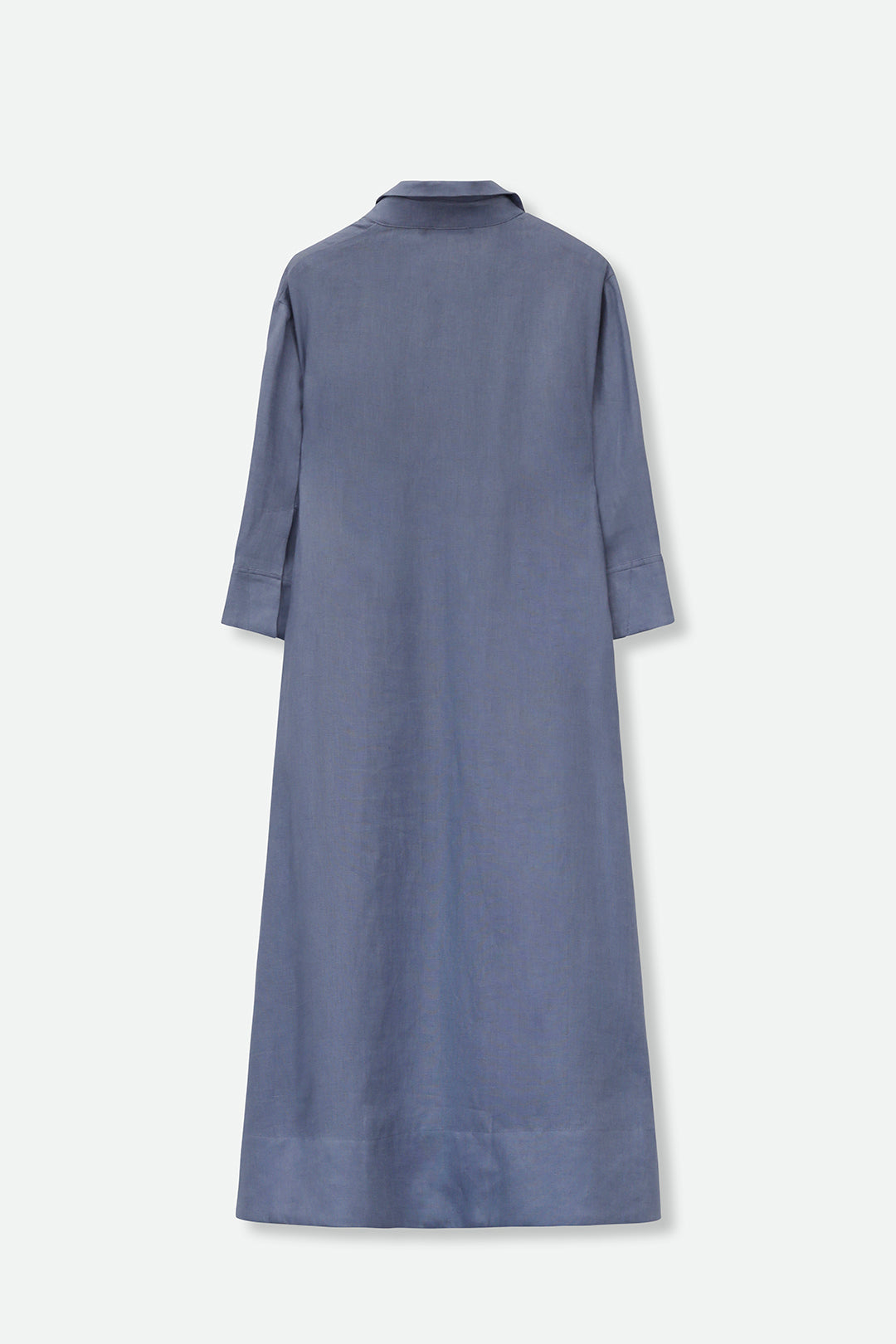 DANNI DRESS IN ITALIAN LINEN DUSTY BLUE