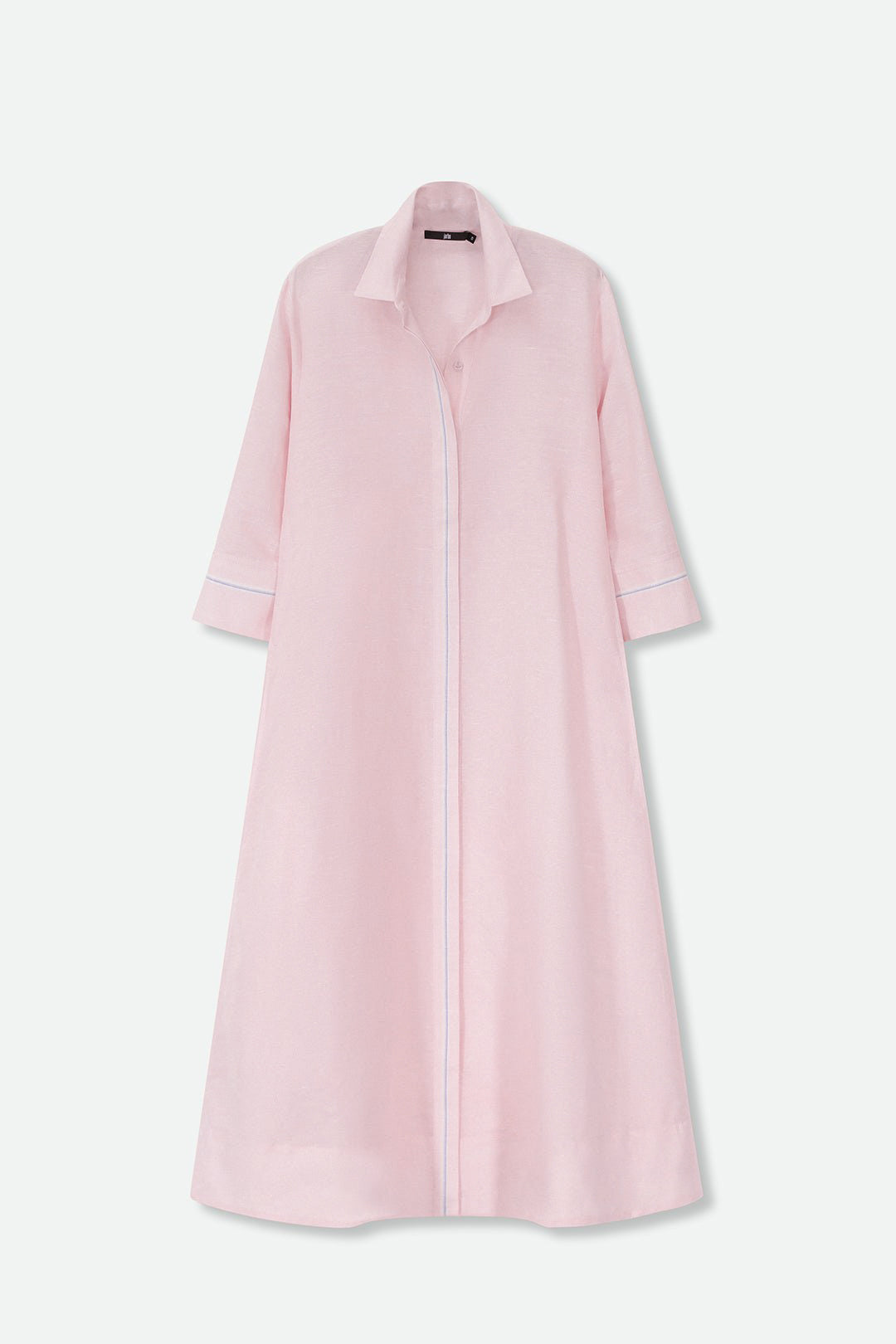 DANNI DRESS IN ITALIAN LINEN PINK STRIPE