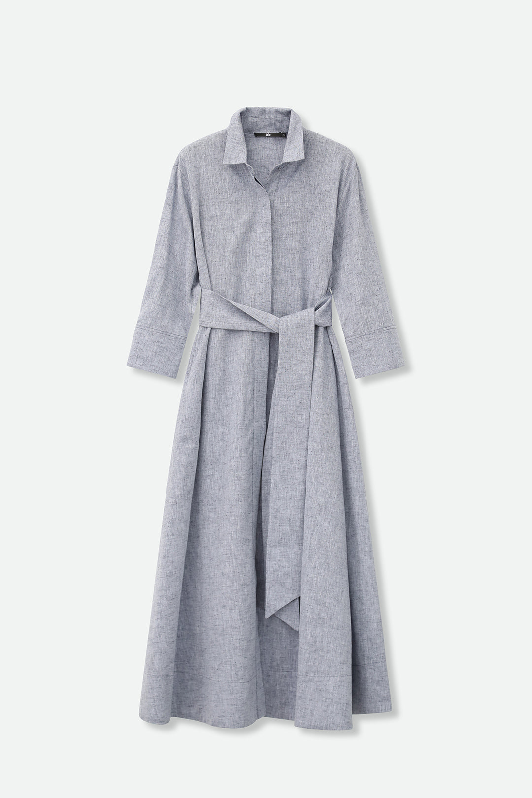 LIGHTWEIGHT DANNI DRESS IN ITALIAN LINEN COTTON NAVY MELANGE