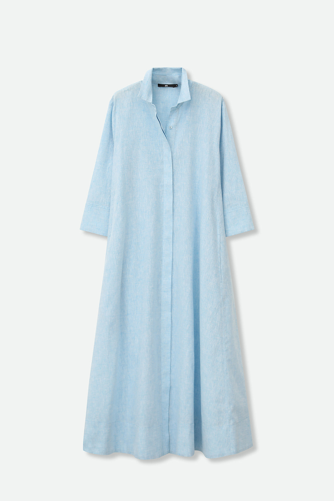 LIGHTWEIGHT DANNI DRESS IN ITALIAN LINEN COTTON AQUA MELANGE
