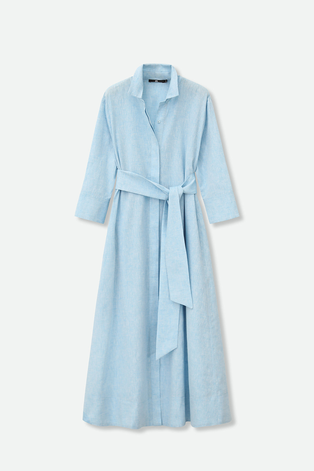 LIGHTWEIGHT DANNI DRESS IN ITALIAN LINEN COTTON AQUA MELANGE