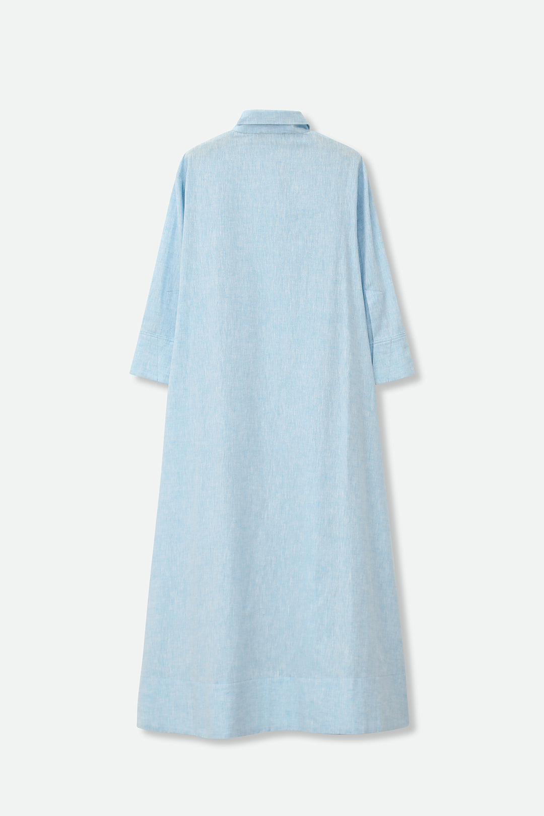 LIGHTWEIGHT DANNI DRESS IN ITALIAN LINEN COTTON AQUA MELANGE