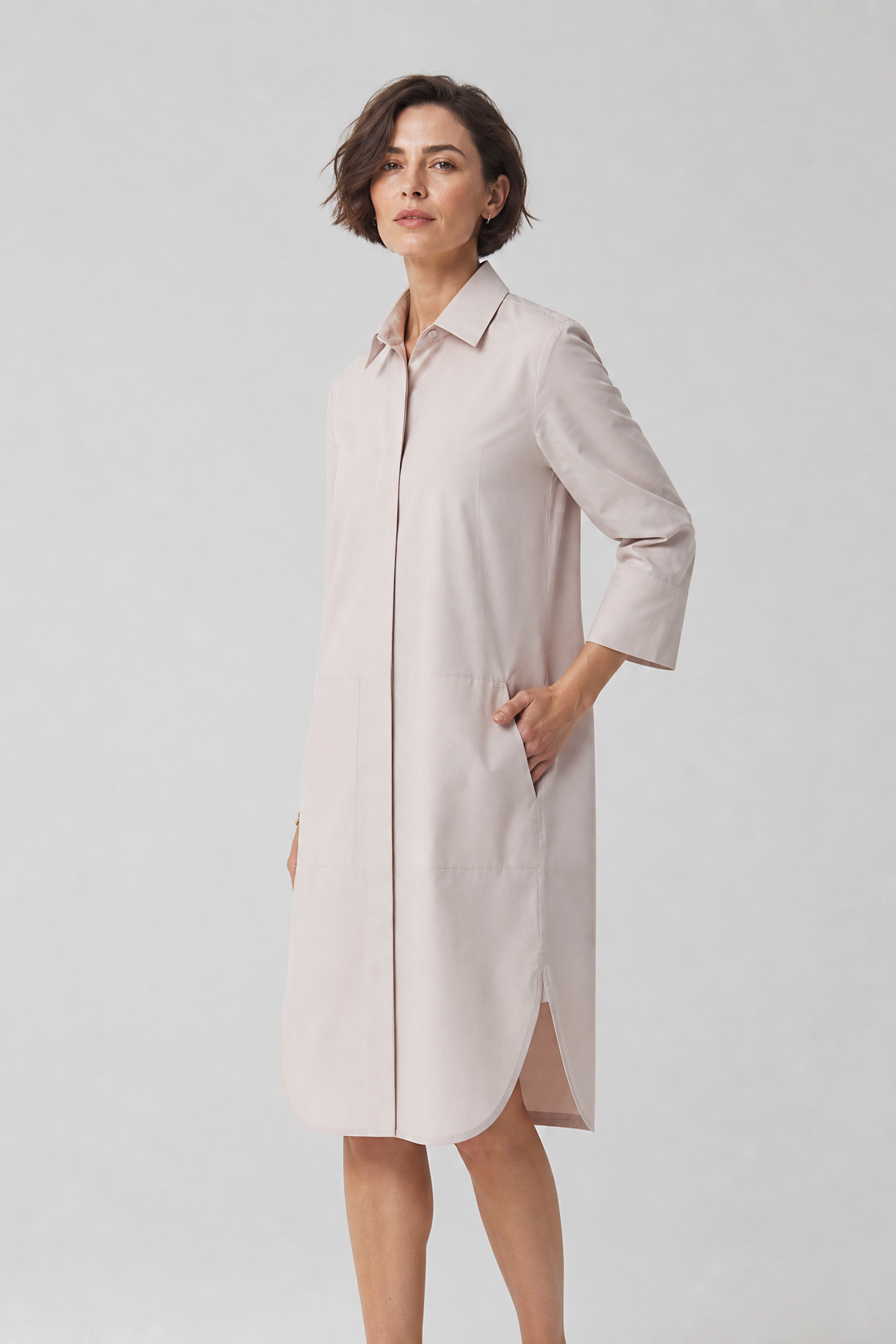 DORIAN DRESS IN ITALIAN FINE STRETCH COTTON