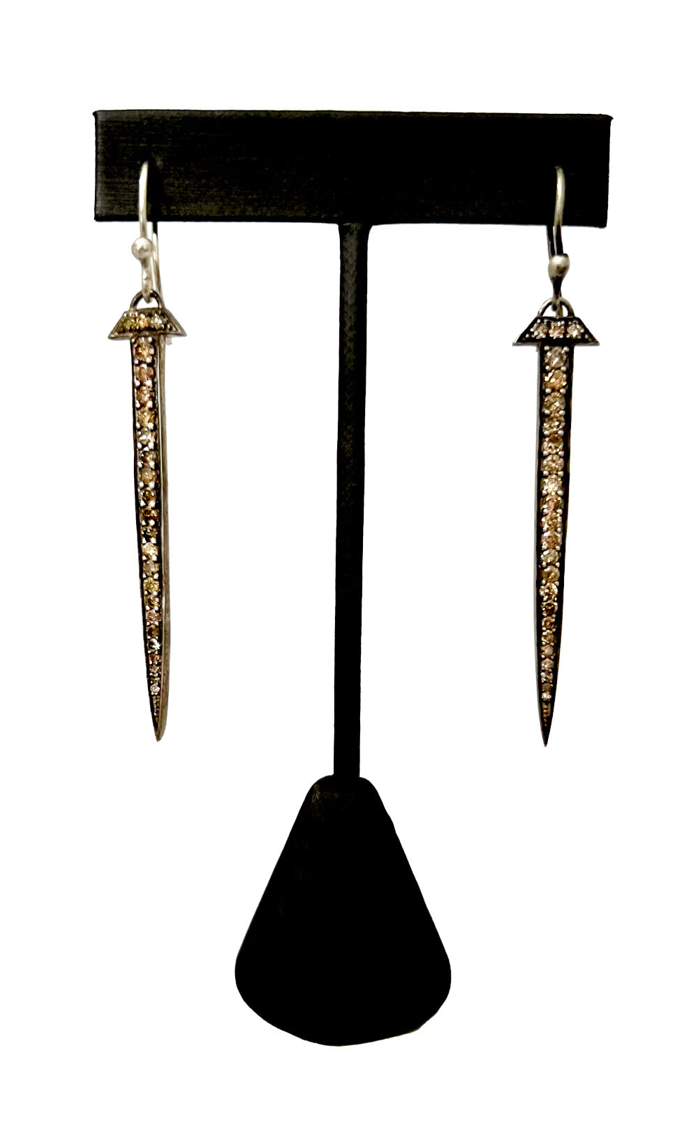 STERLING SILVER DIAMOND SPIKE EARRING