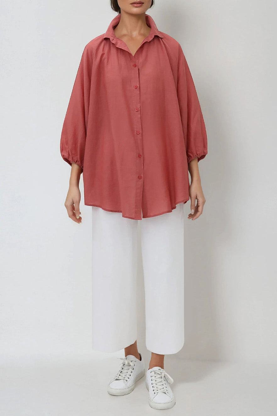 FLOWY OVERSIZED BLOUSE IN SILK COTTON