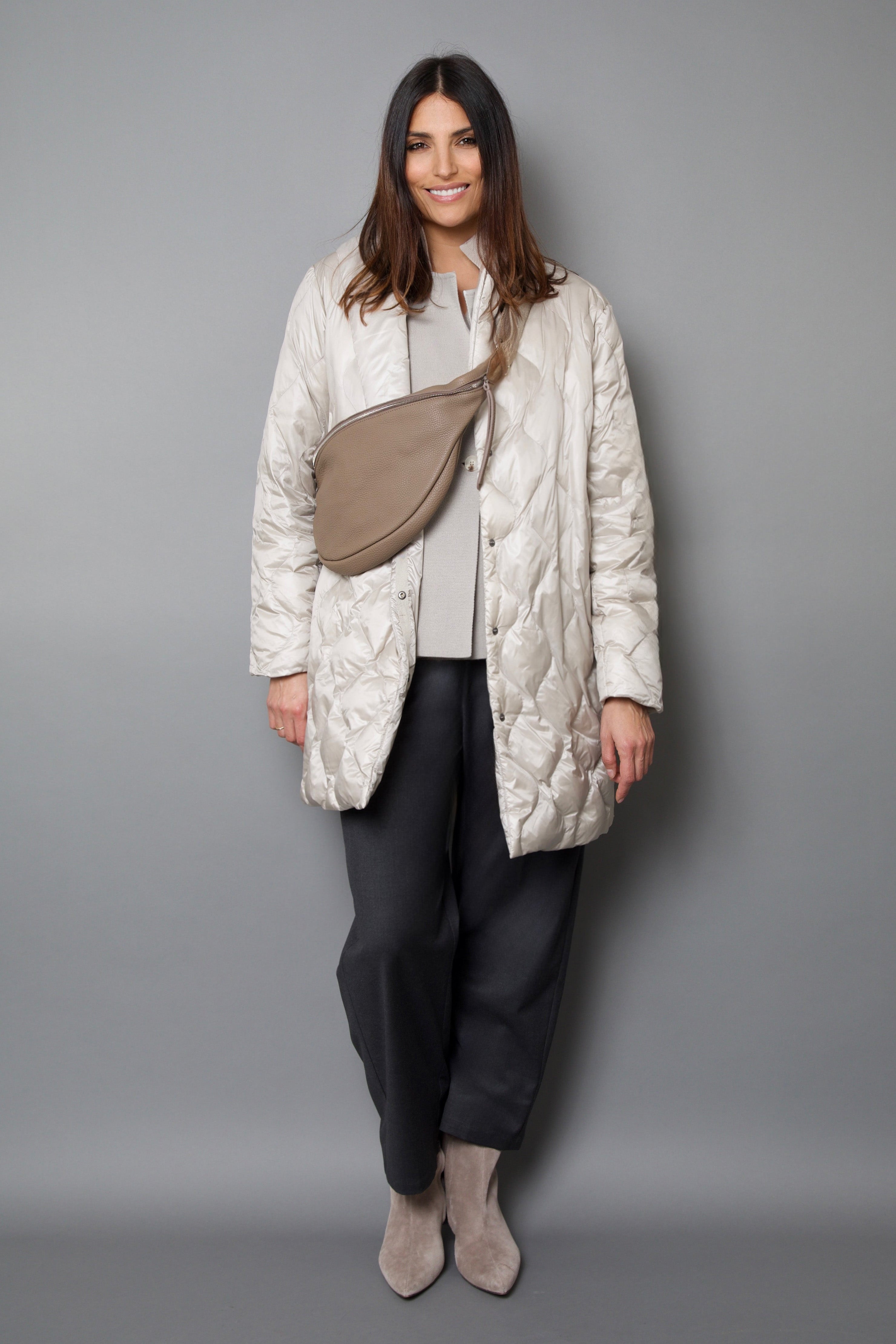 GEMMA ITALIAN LEATHER CROSSBODY TAUPE