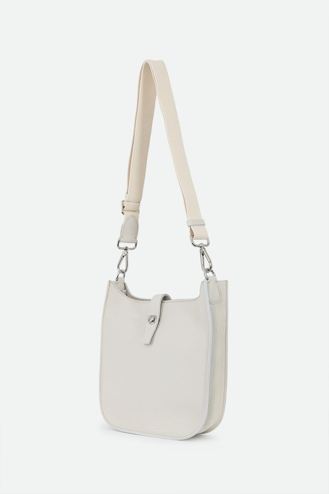 GIA ITALIAN LEATHER CROSSBODY BAG IN BUTTER WHITE