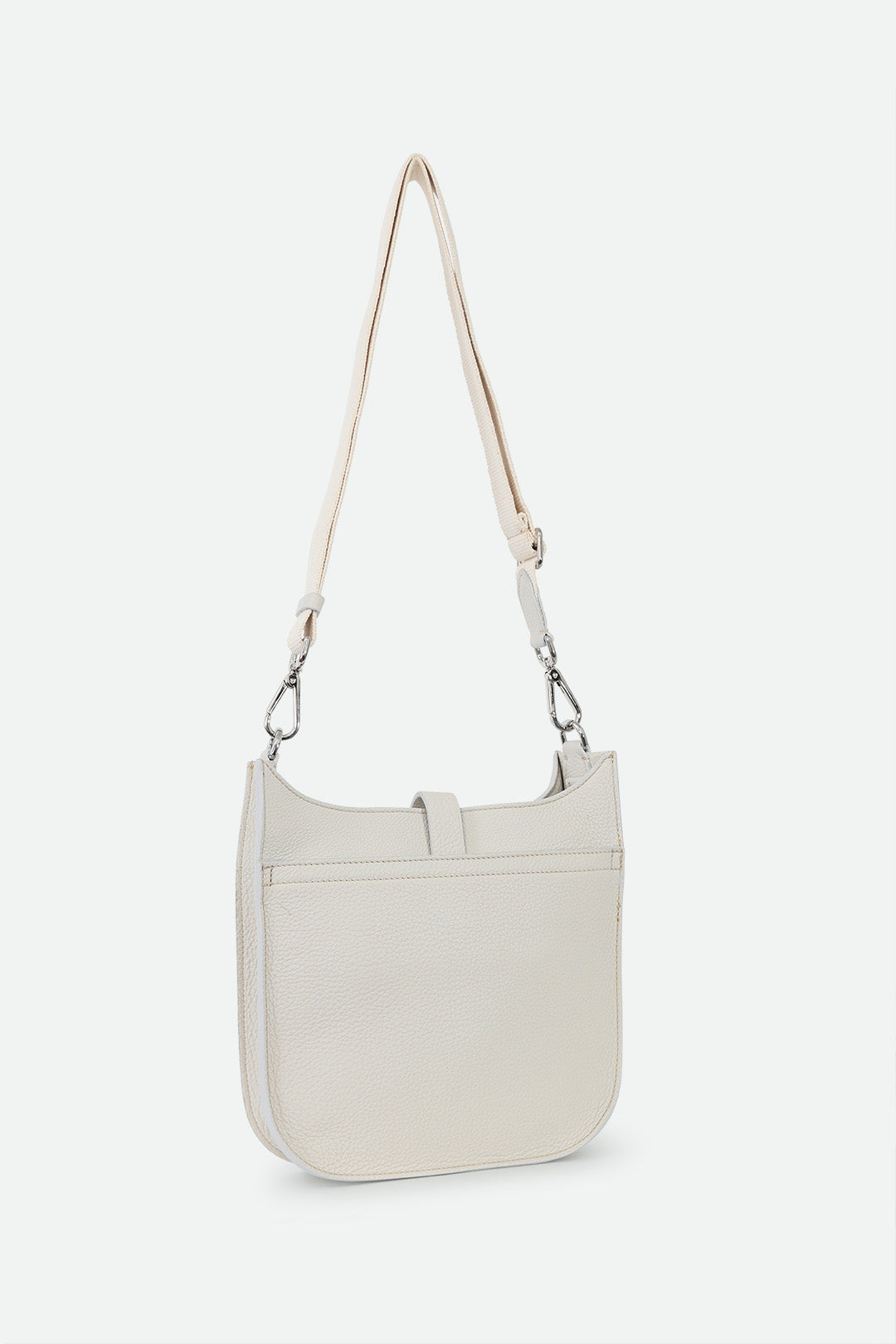 GIA ITALIAN LEATHER CROSSBODY BAG IN BUTTER WHITE