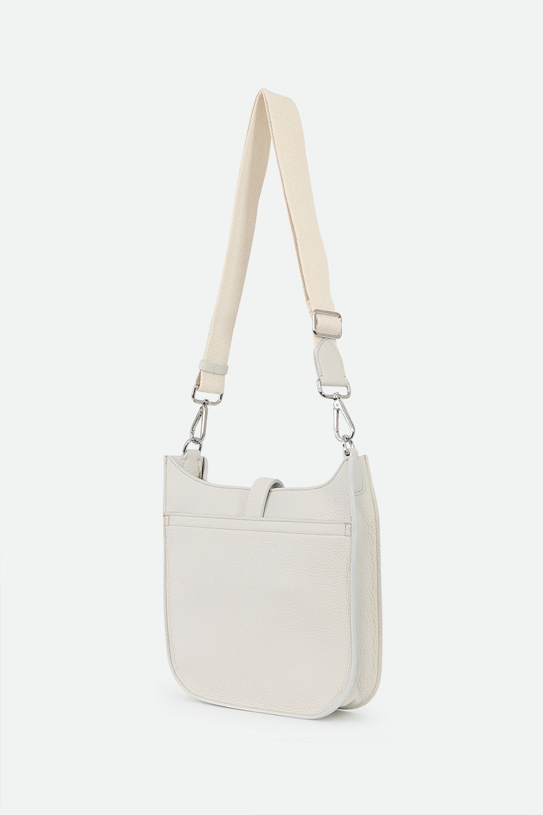 GIA ITALIAN LEATHER CROSSBODY BAG IN BUTTER WHITE