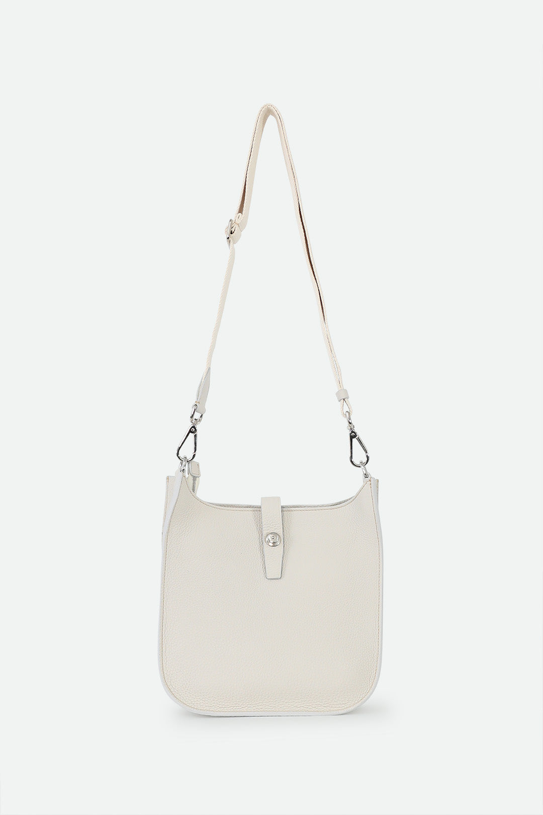 GIA ITALIAN LEATHER CROSSBODY BAG IN BUTTER WHITE