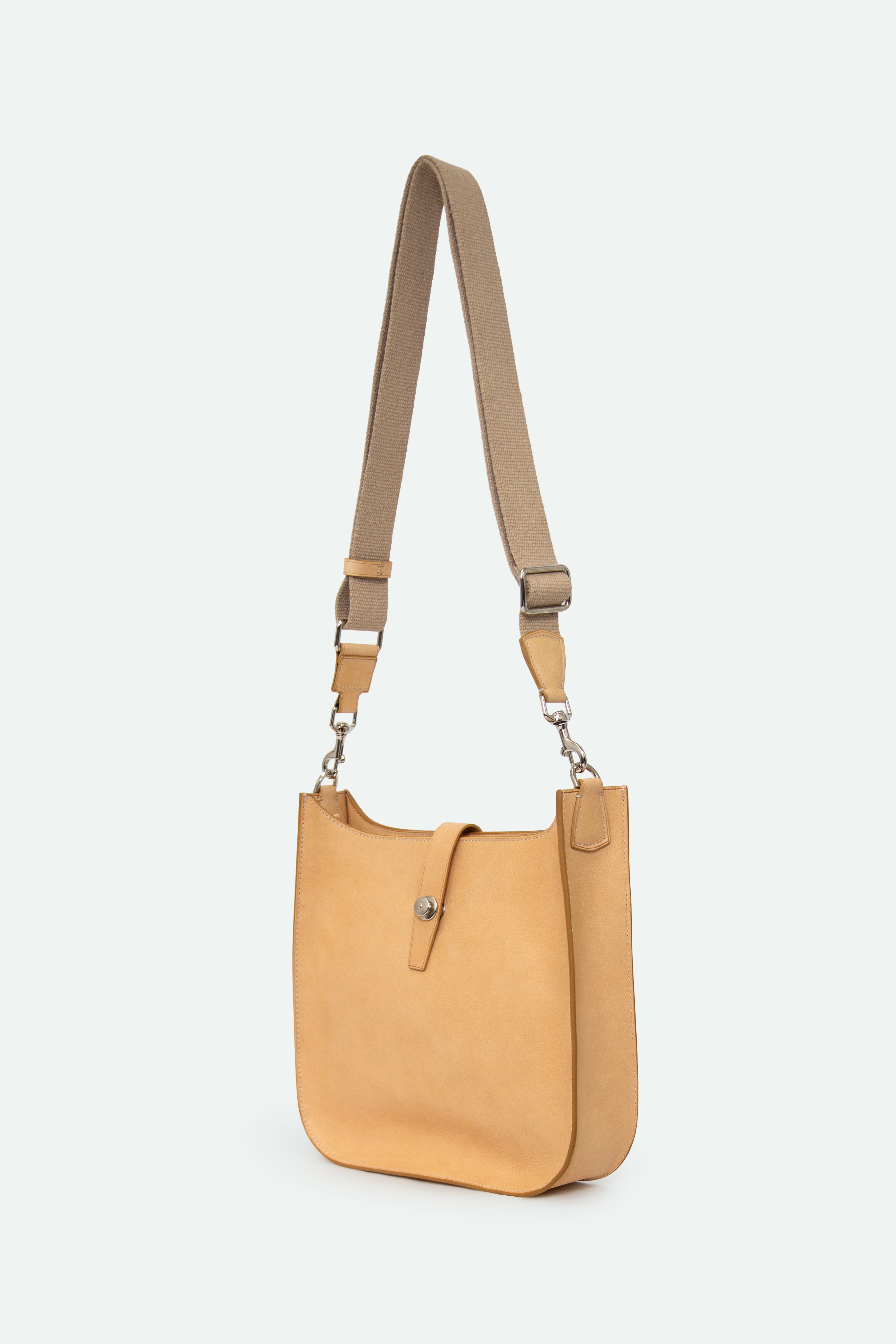 GIA ITALIAN LEATHER CROSSBODY BAG IN GOLDEN SAND