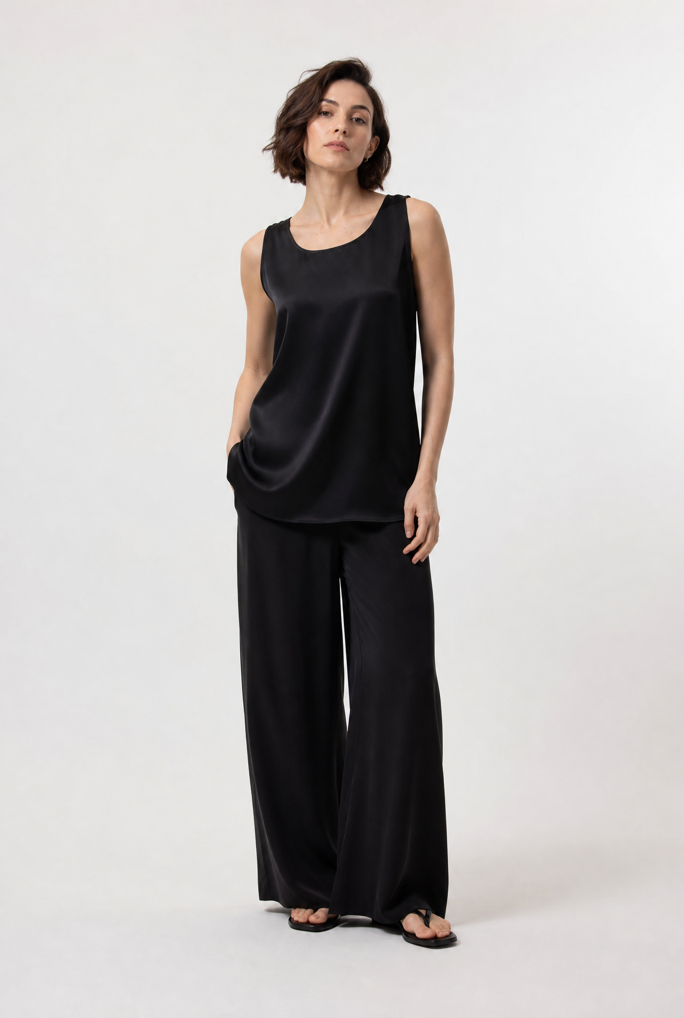 SABINA SILK TWILL TANK TOP