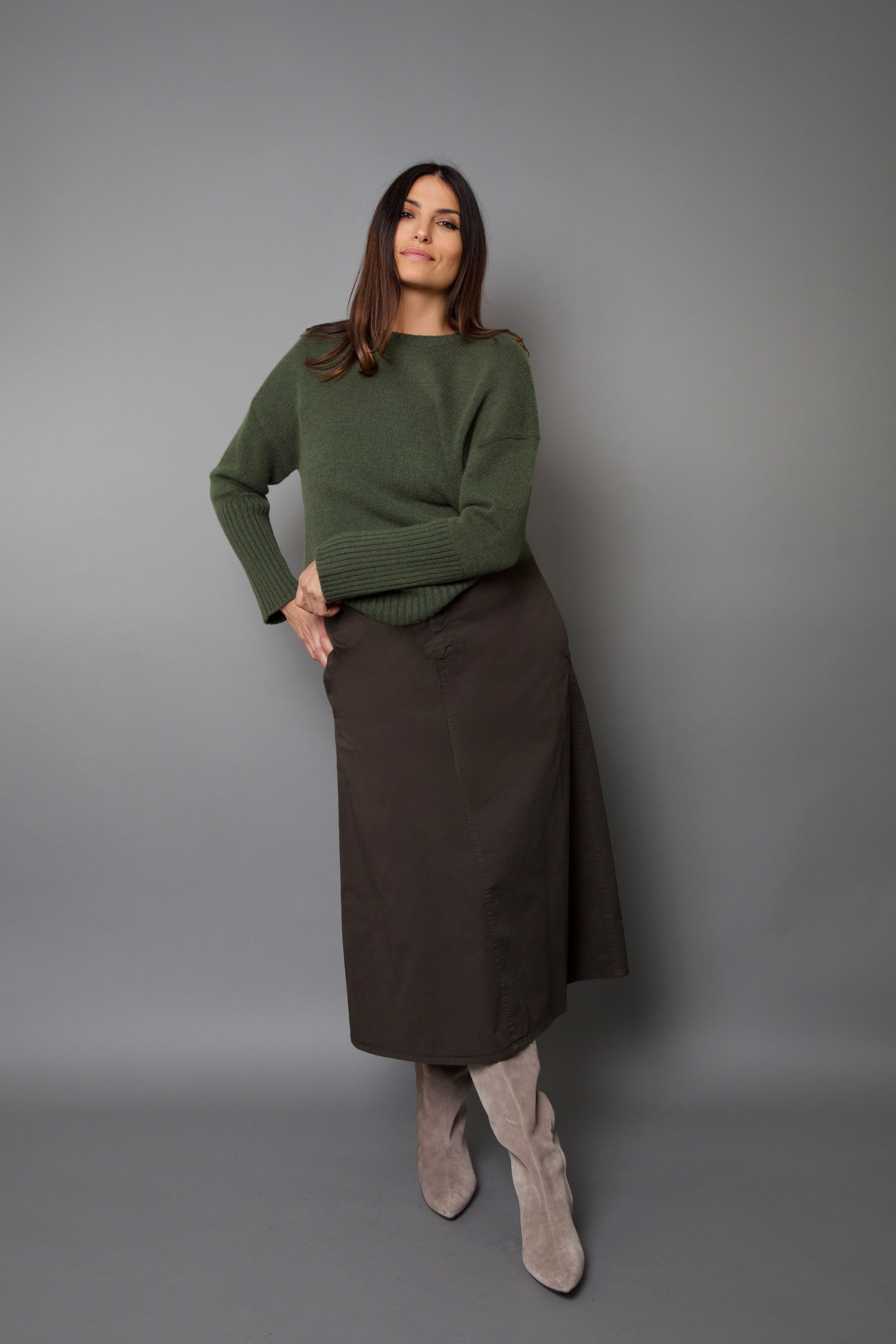 LEONE SKIRT IN GARMENT DYED ITALIAN COTTON