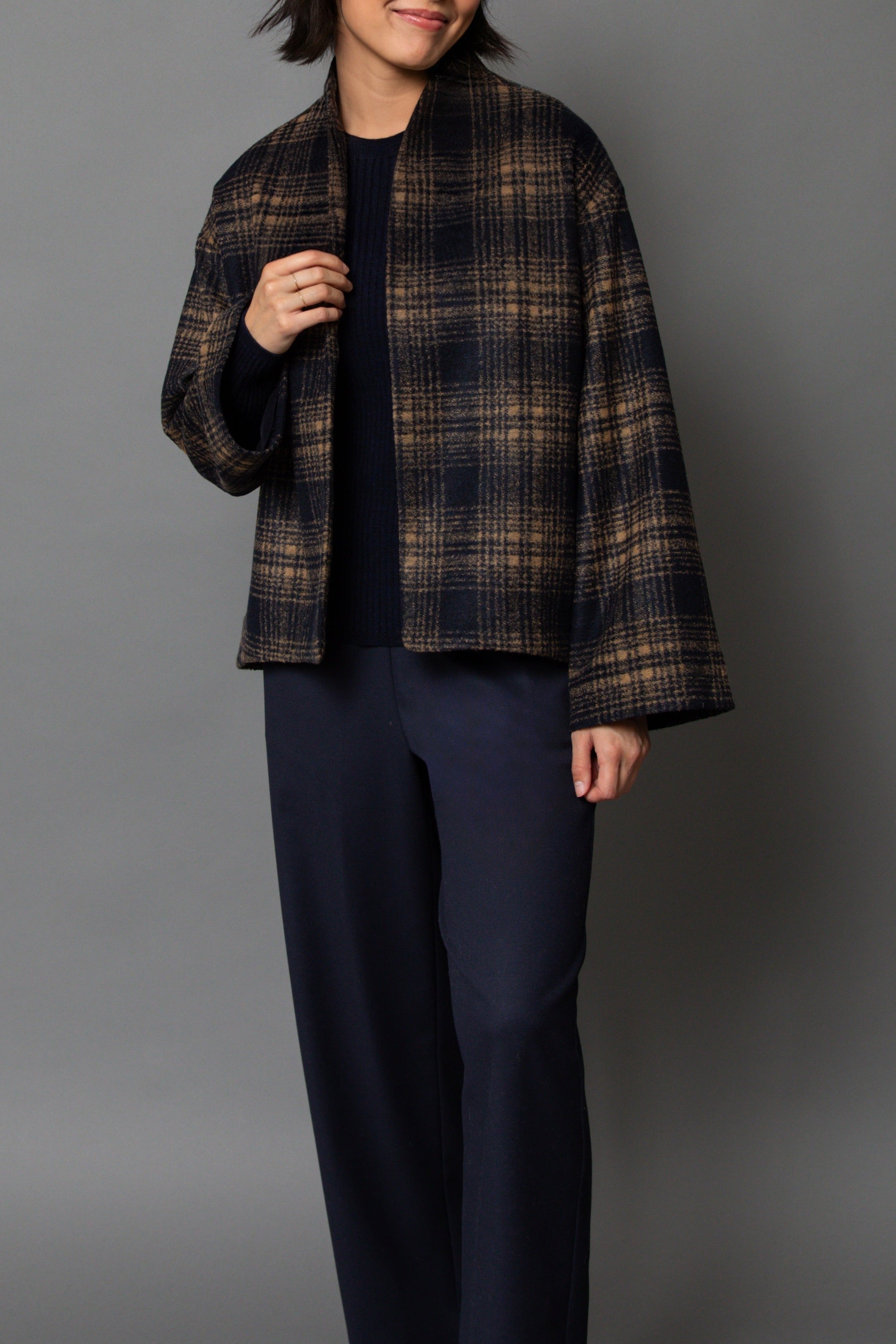 JORDANE JACKET IN ITALIAN PLAID WOOL