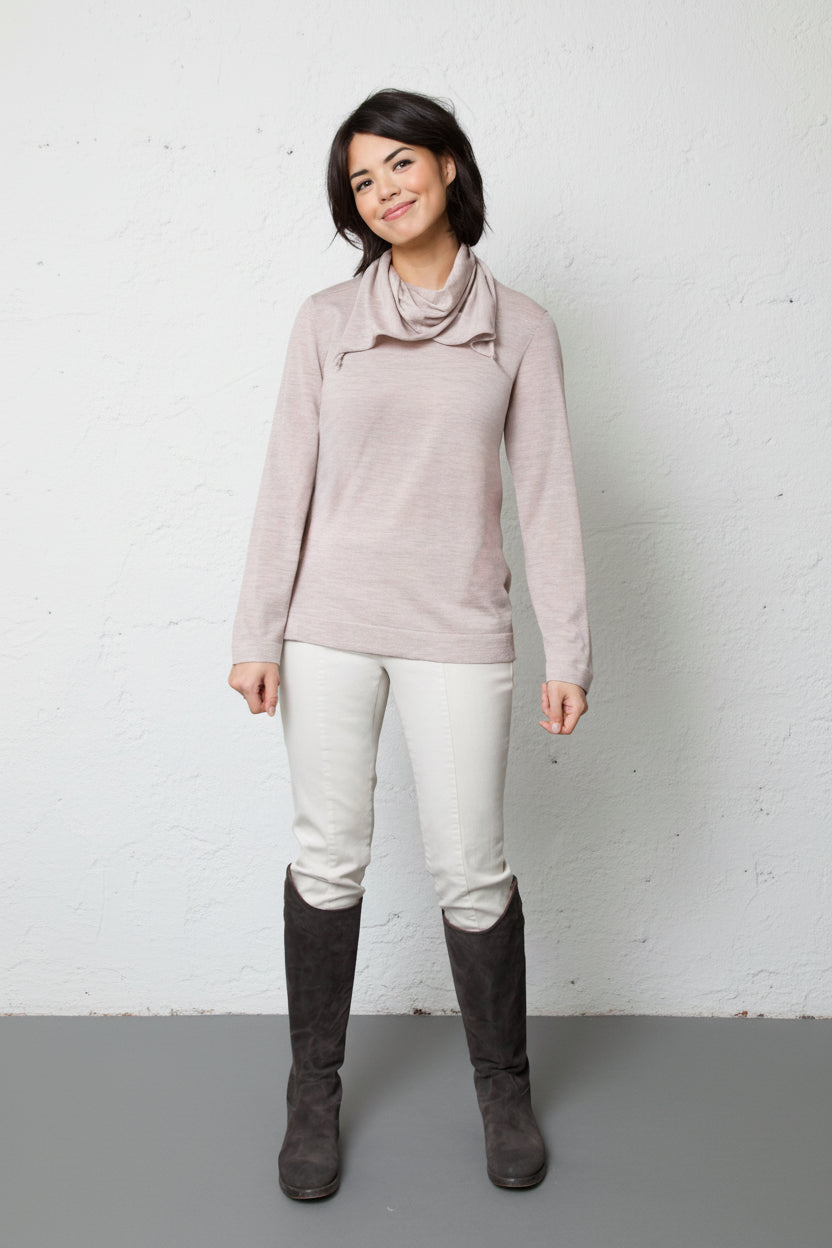 NICO LONG SLEEVE CREW & SCARF IN FINE MERINO