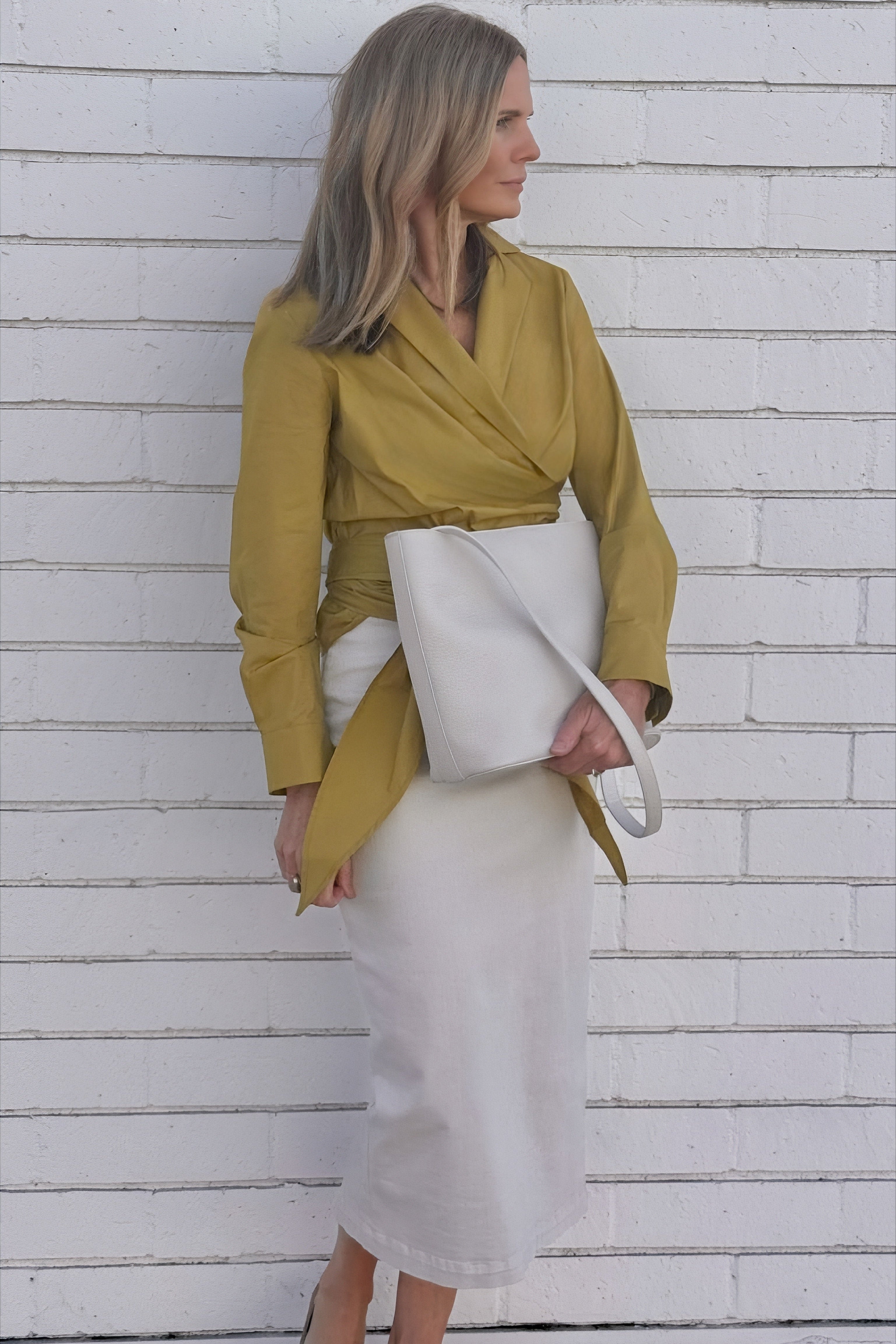 LAUREN SKIRT IN GARMENT-DYED ITALIAN STRETCH DENIM