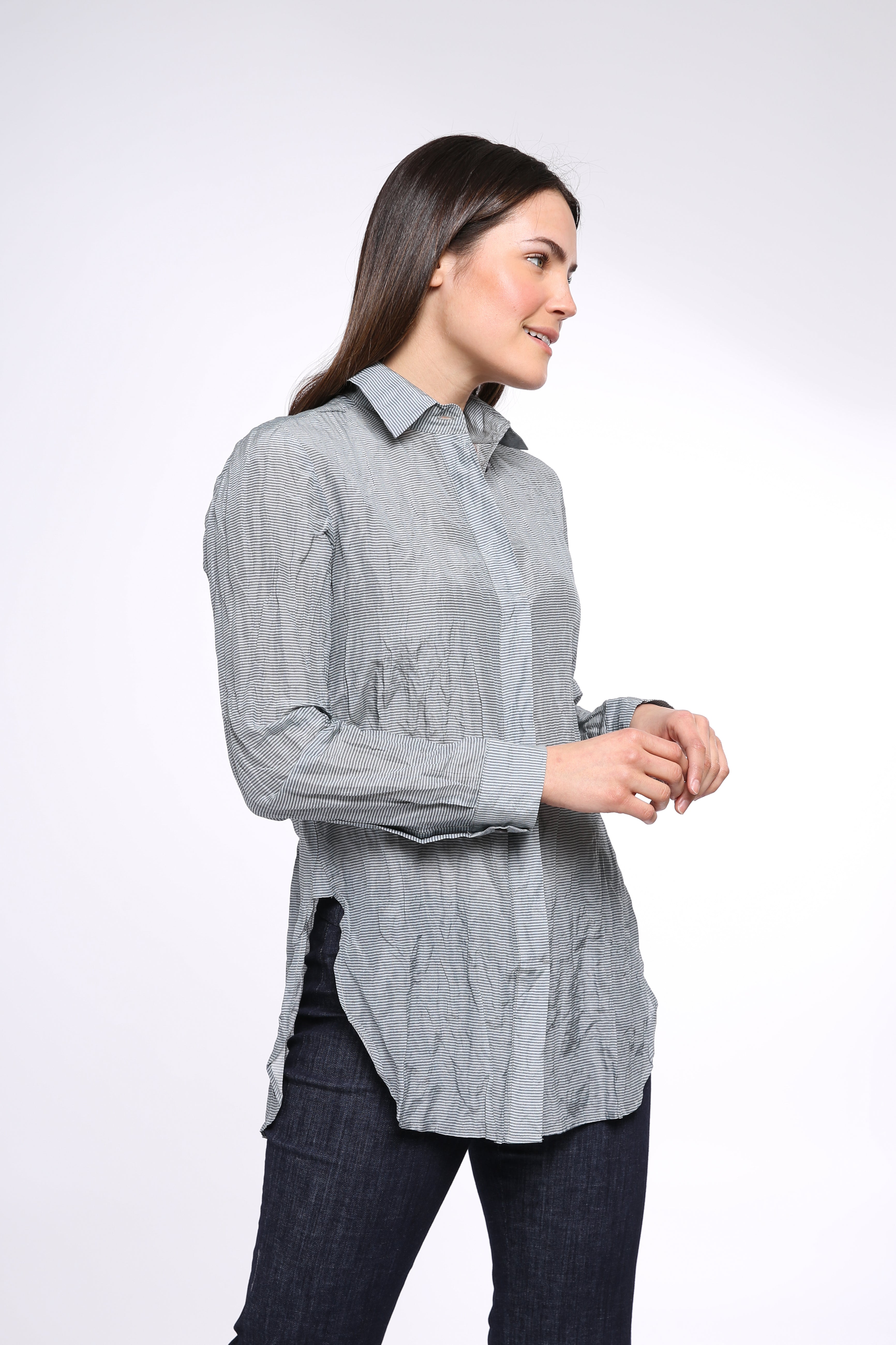 SFIZIO TEXTURED COTTON-SILK PERFECT SHIRT