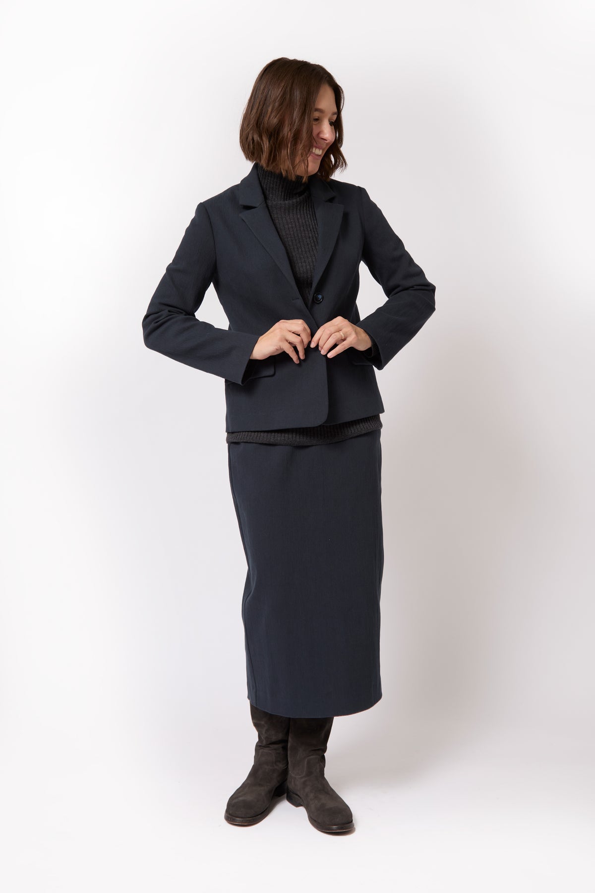 LAUREN SKIRT IN ITALIAN COTTON STRETCH TWILL