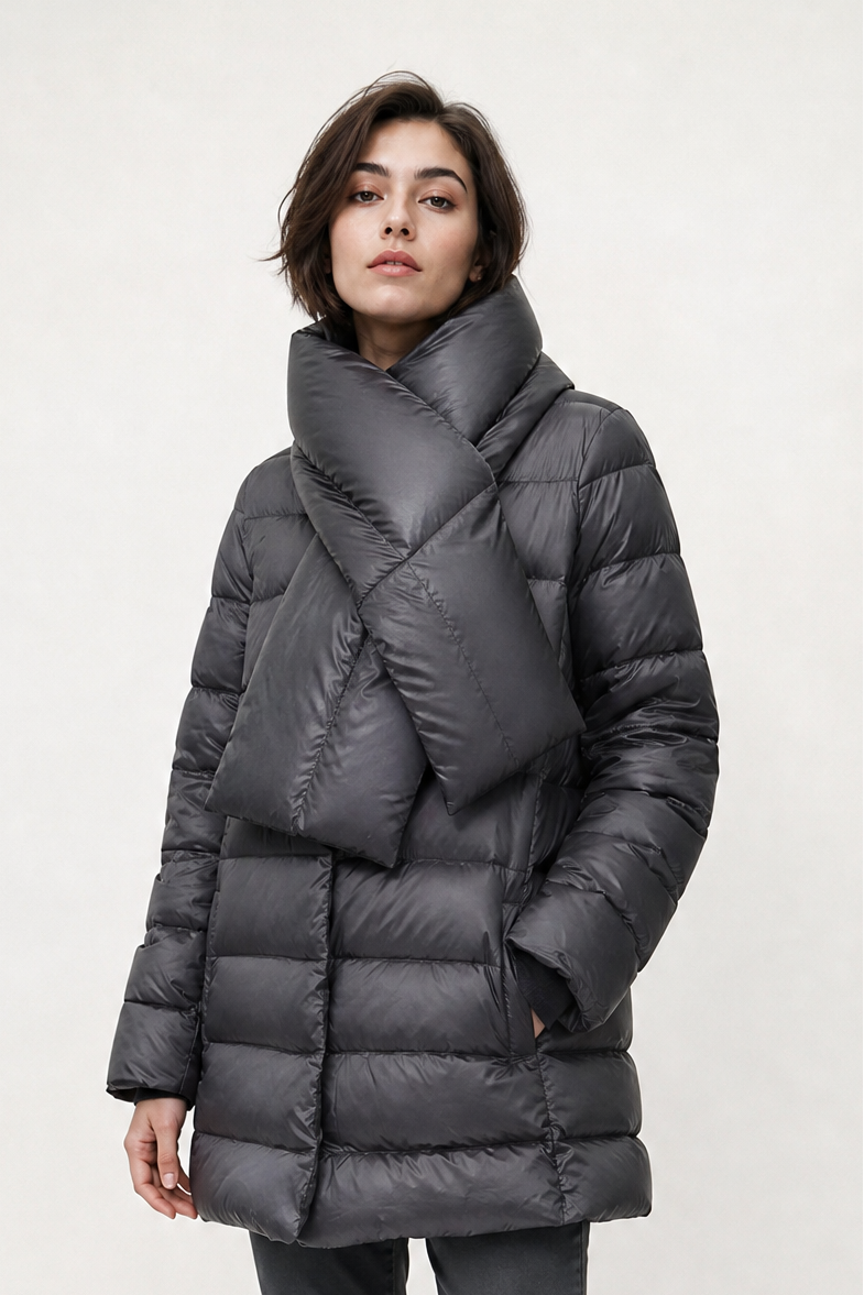 GOOSE DOWN QUILTED SCARF