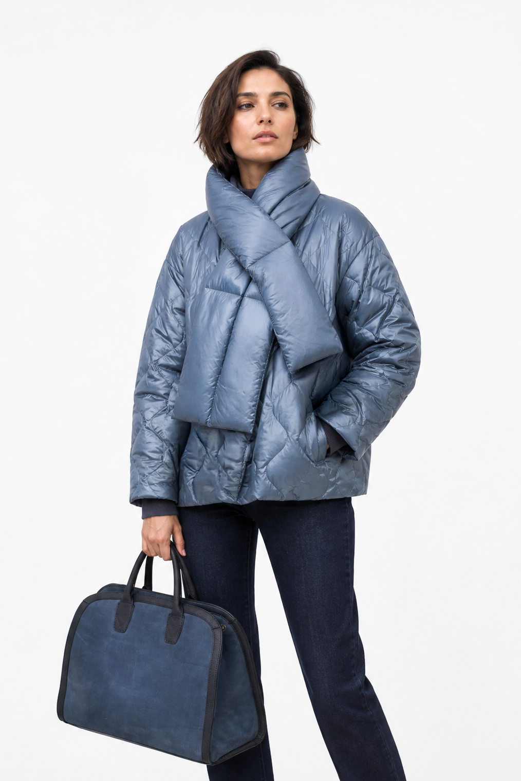 GOOSE DOWN QUILTED SCARF