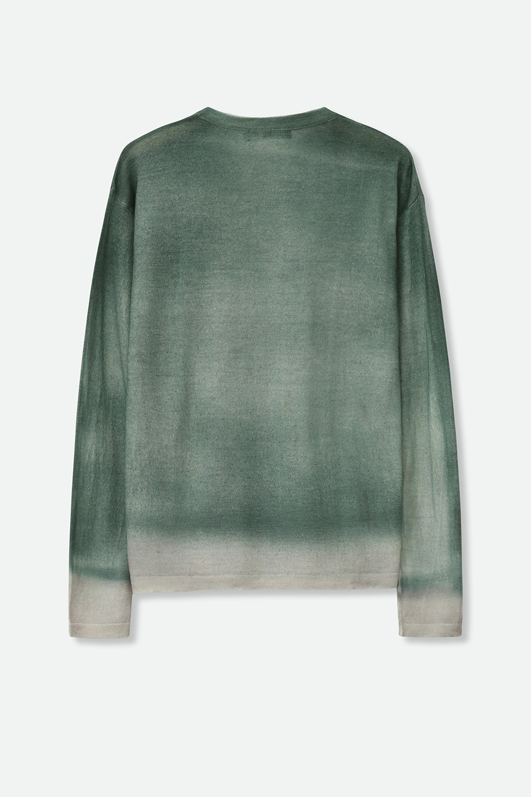 SHILOH CREW IN HAND-DYED CASHMERE FERN BUFF BEIGE STRIPE