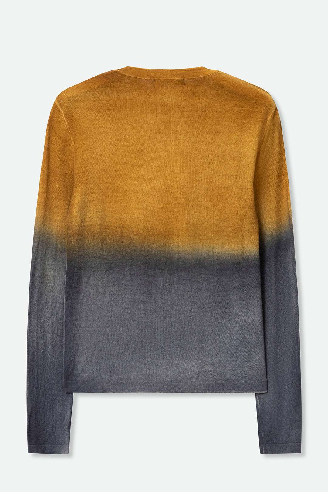 SOREN CREW IN HAND DYED CASHMERE IN OCHRE CHARCOAL